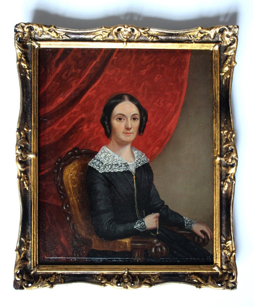 Biedermeier Artist, Portrait Of A Young Lady Seated, Oil On Canvas, 1840, Framed