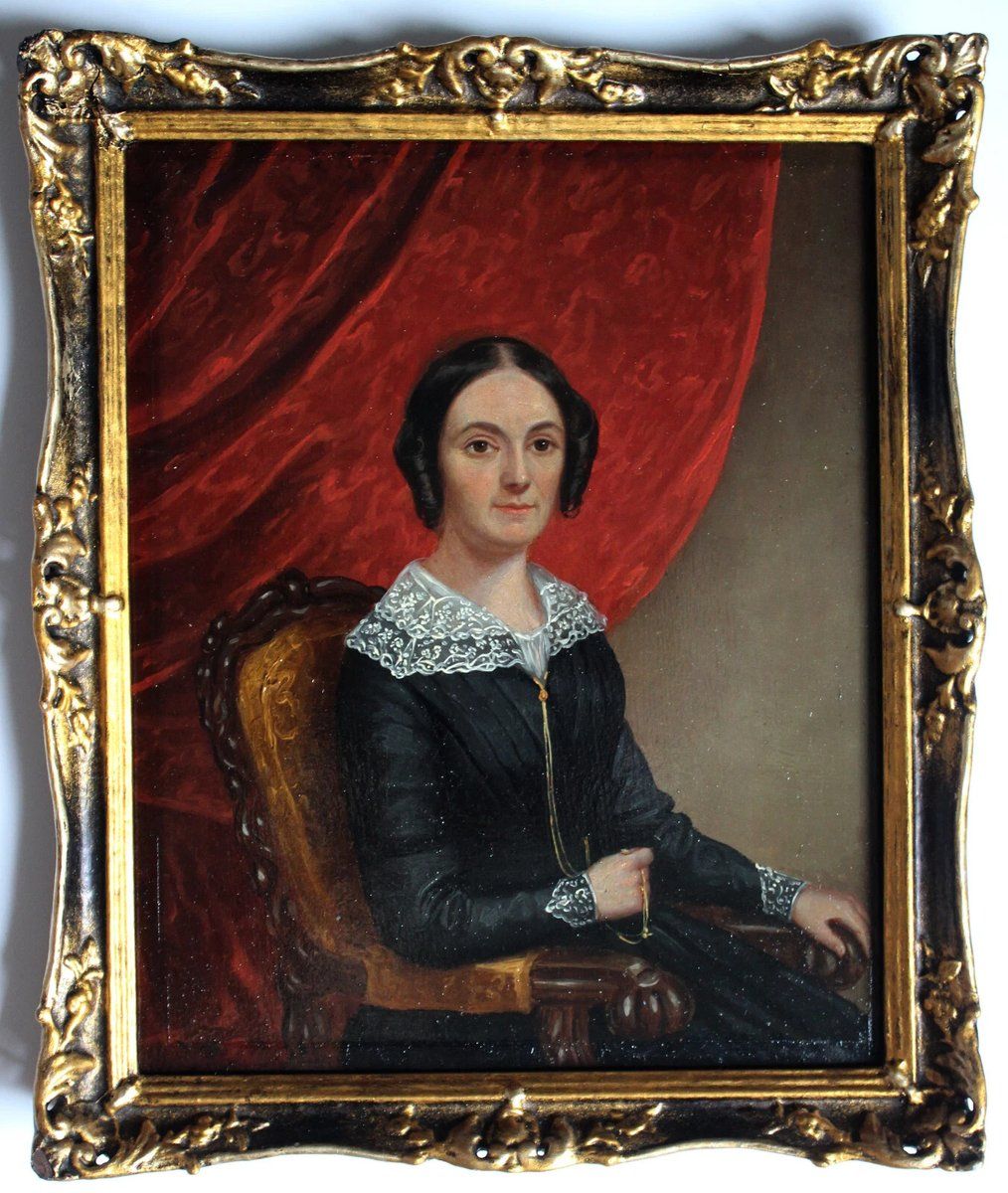 Biedermeier Artist, Portrait Of A Young Lady Seated, Oil On Canvas, 1840, Framed photo for sale