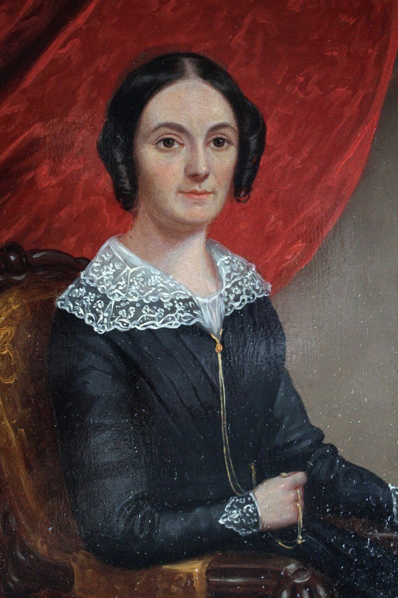 12199.0 Biedermeier Artist, Portrait Of A Young Lady Seated, Oil On Canvas, 1840, Framed photo