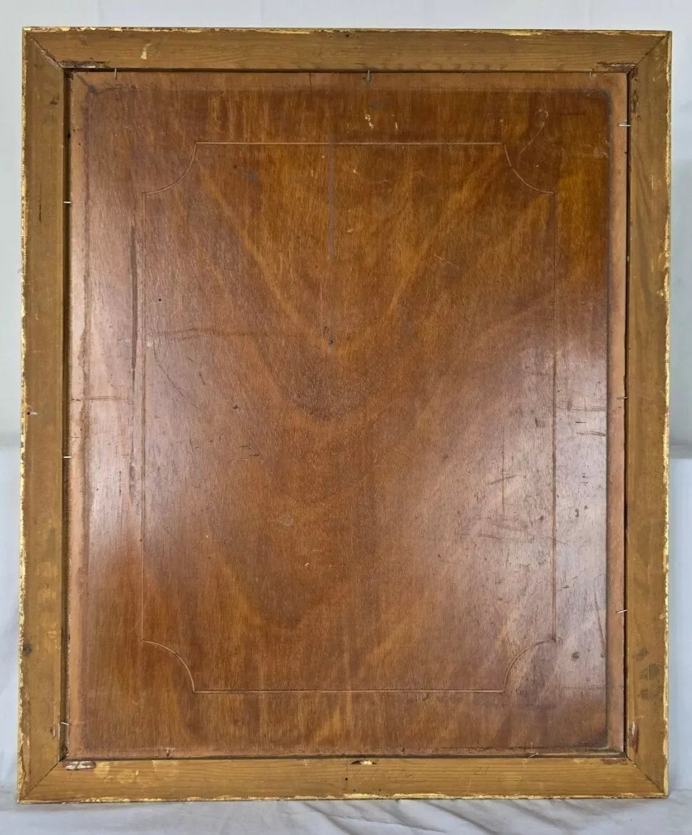 Impressionist Artist, Portrait, Oil On Wood Panel, Framed photo vintage