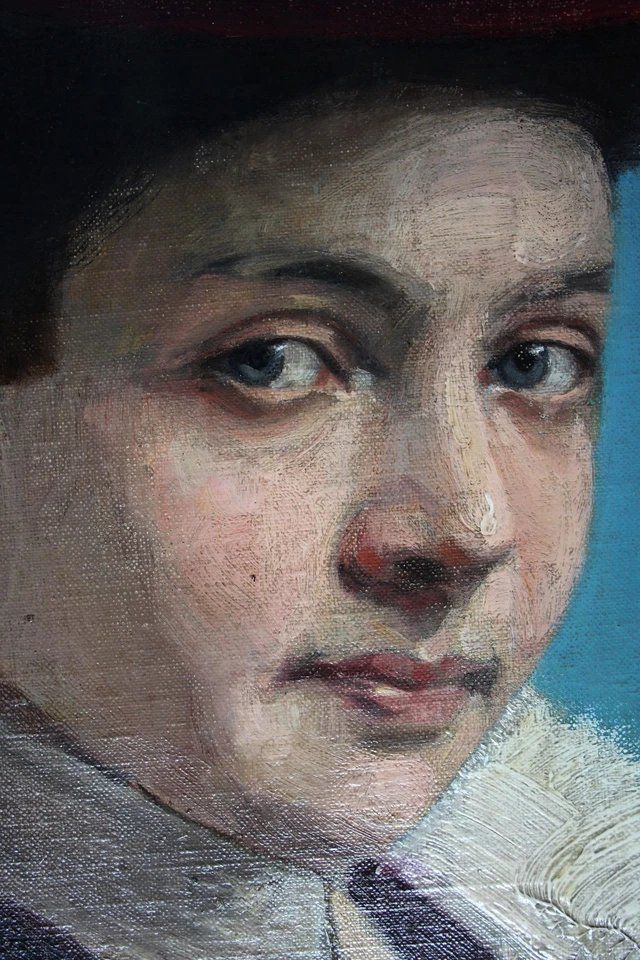 24850.0 Portrait Of Lady With Hat, 1800s, Oil Painting, Framed photo