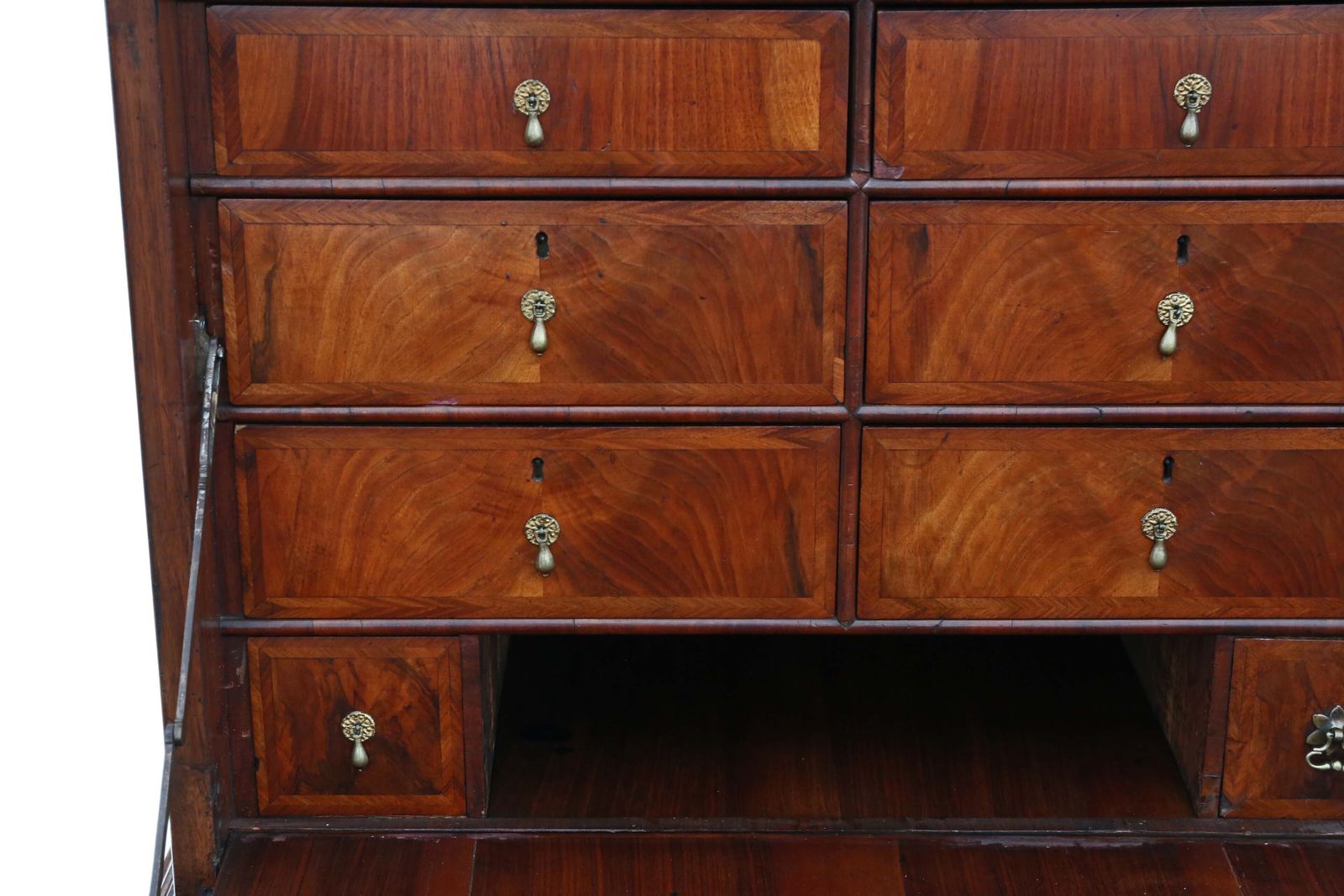 photo for sale Antique Queen Anne Early 18th Century Inlaid Burr Walnut Escritoire Desk / Chest – Fine Quality