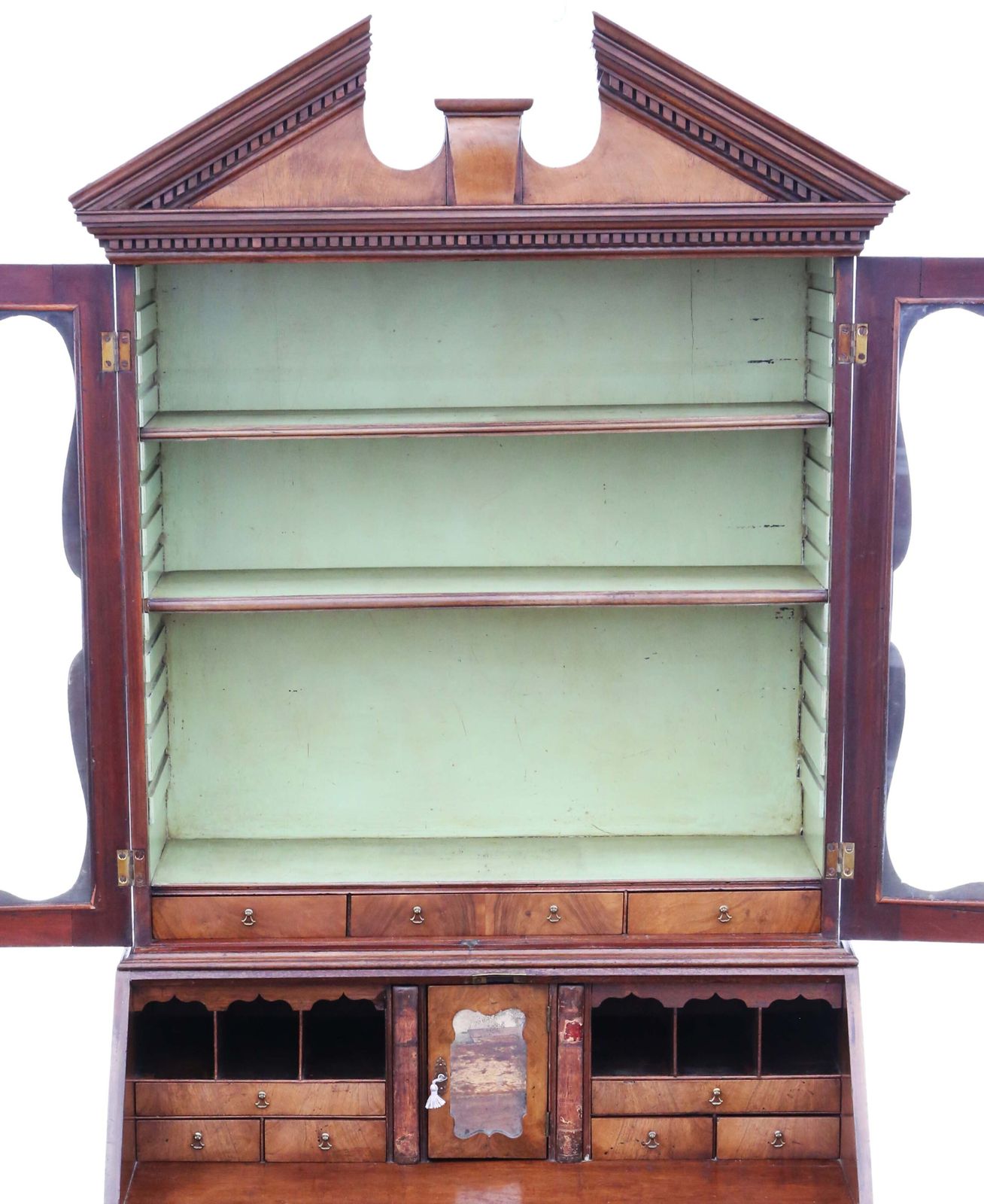 Antique 18th Century Georgian Large Walnut Bureau Bookcase – High Quality Display photo 4275.0