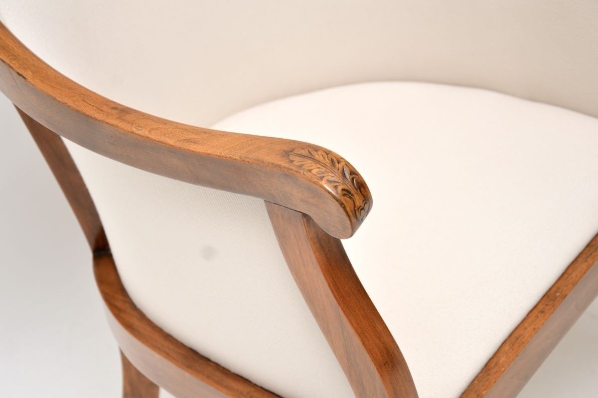 Pair Of Antique Queen Anne Style Walnut Tub Armchairs photo buy
