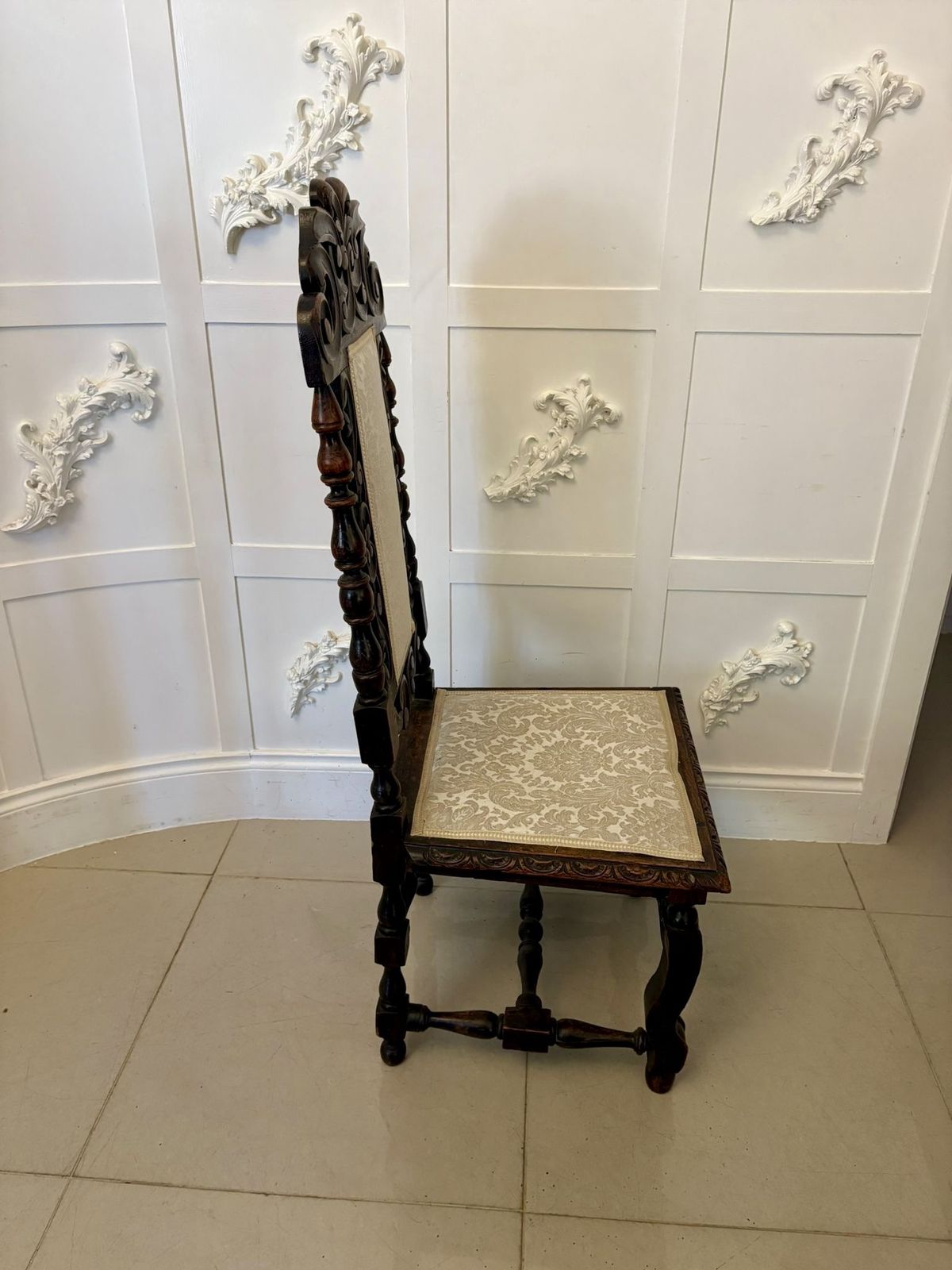 Antique 19th Century Quality Set Of 4 Carved Oak Dining Chairs photo Furniture