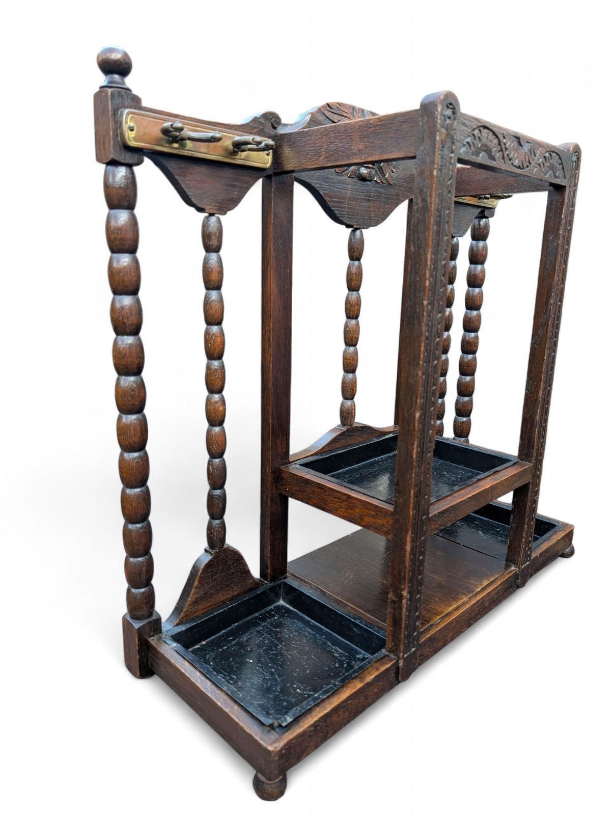 316.0 Arts & Crafts / Gothic Revival Green Man Umbrella Stand In Oak, Ca. 1900 (England) photo