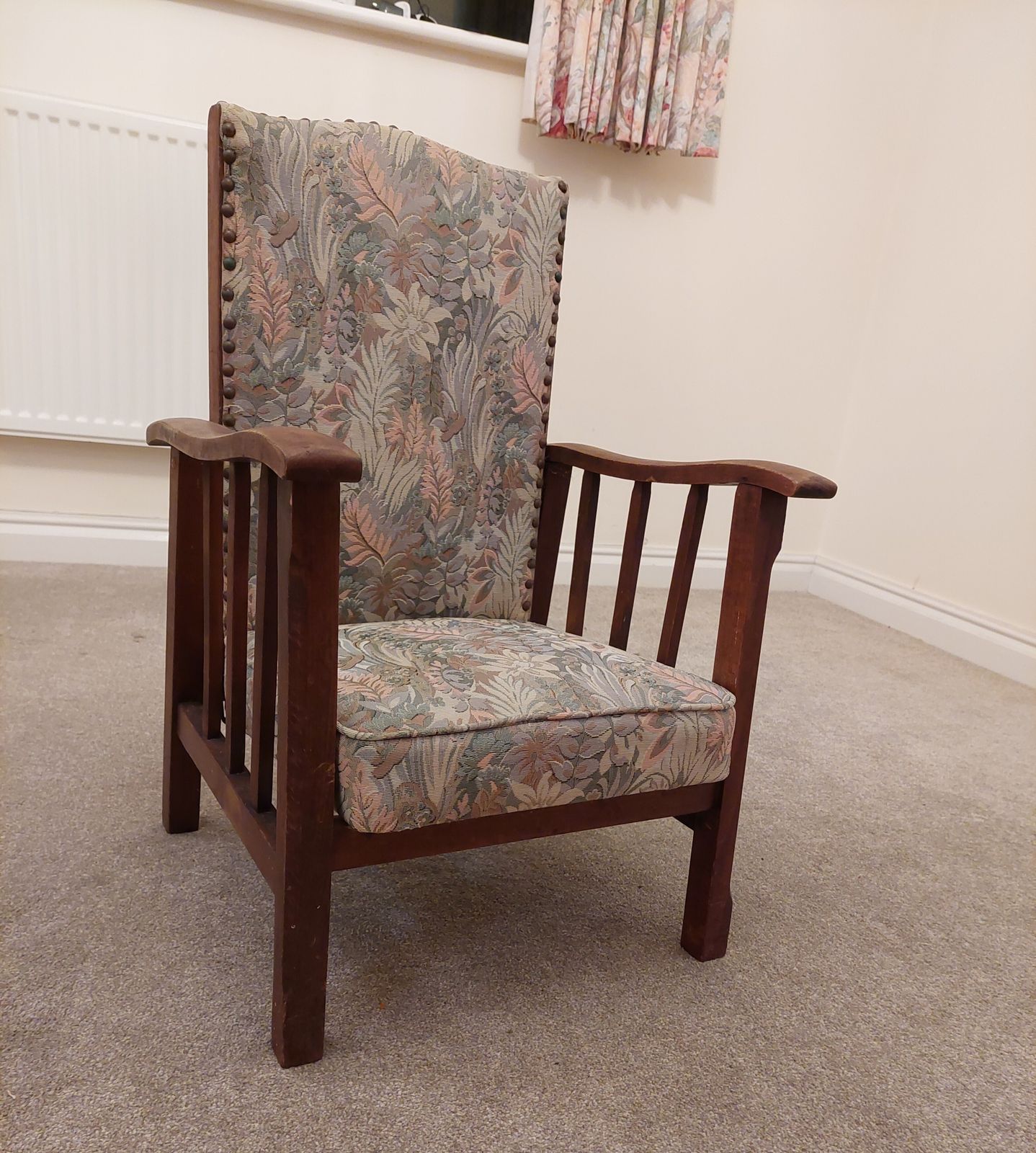 Childs Arts And Crafts Morris Style Upholstered Reclining Chair