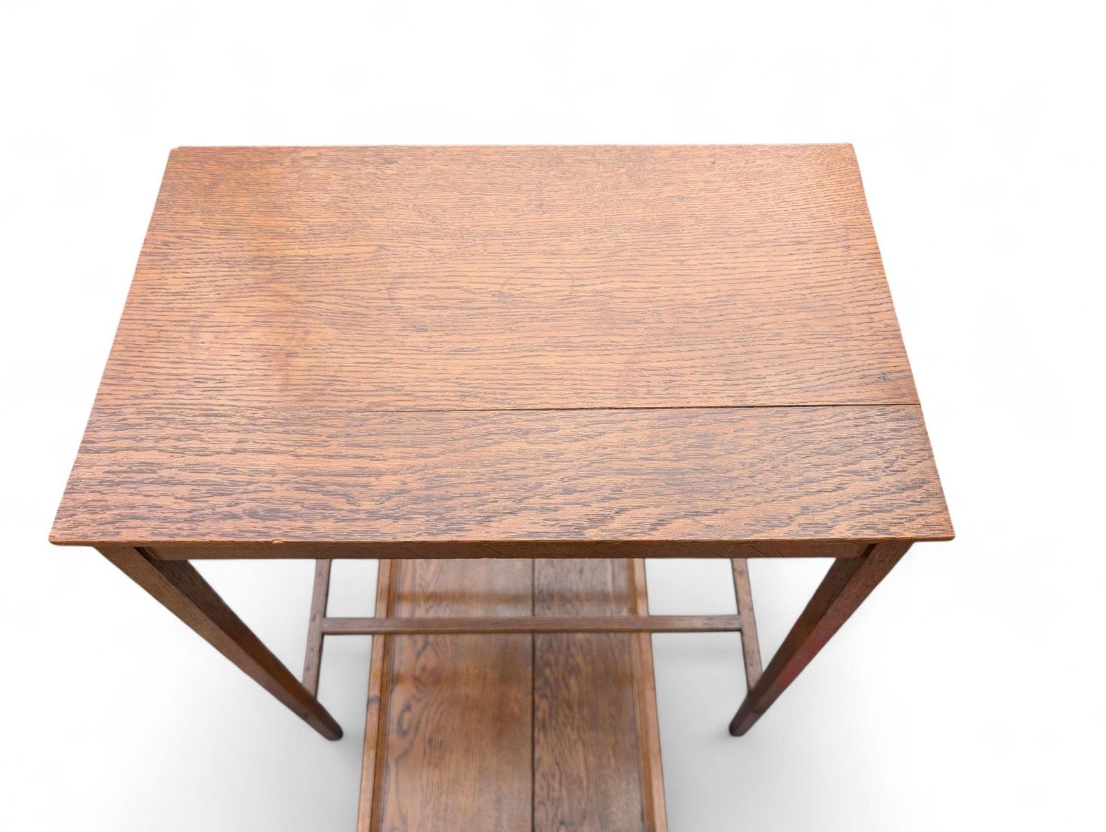 photo furniture Antique Arts And Crafts Mission Oak Side Table With Removable Tray   Circa 1910