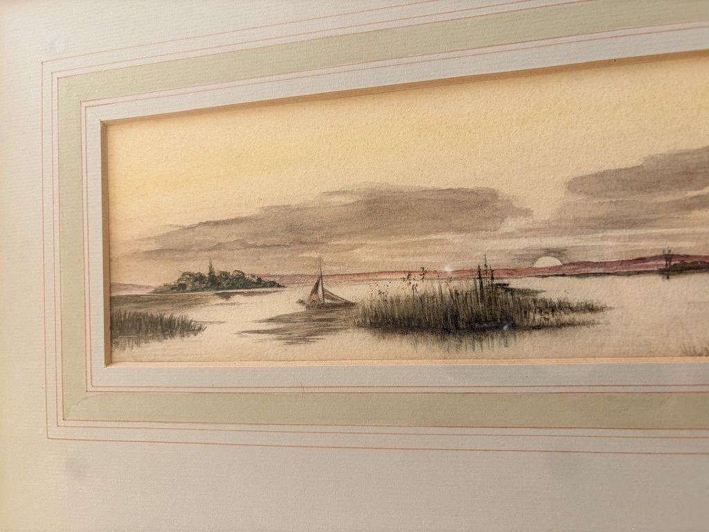 Antique Watercolour Paintings | Original Art | Fenland Landscapes By G. Price   1906   Sold As A Pair photo furniture