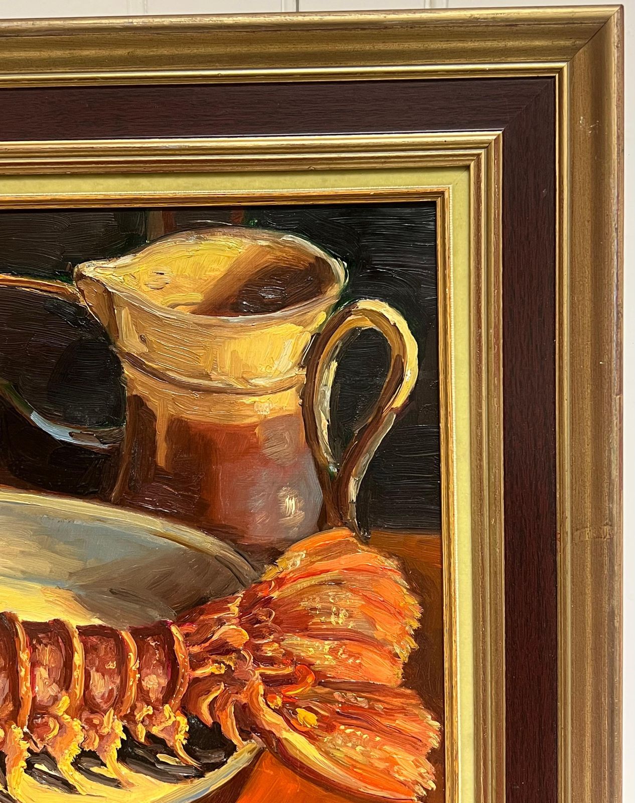 Georges Bordonovefrench Impressionist Oil Painting Seafood Platter Lobster Signed Original 20thc1970's photo for sale