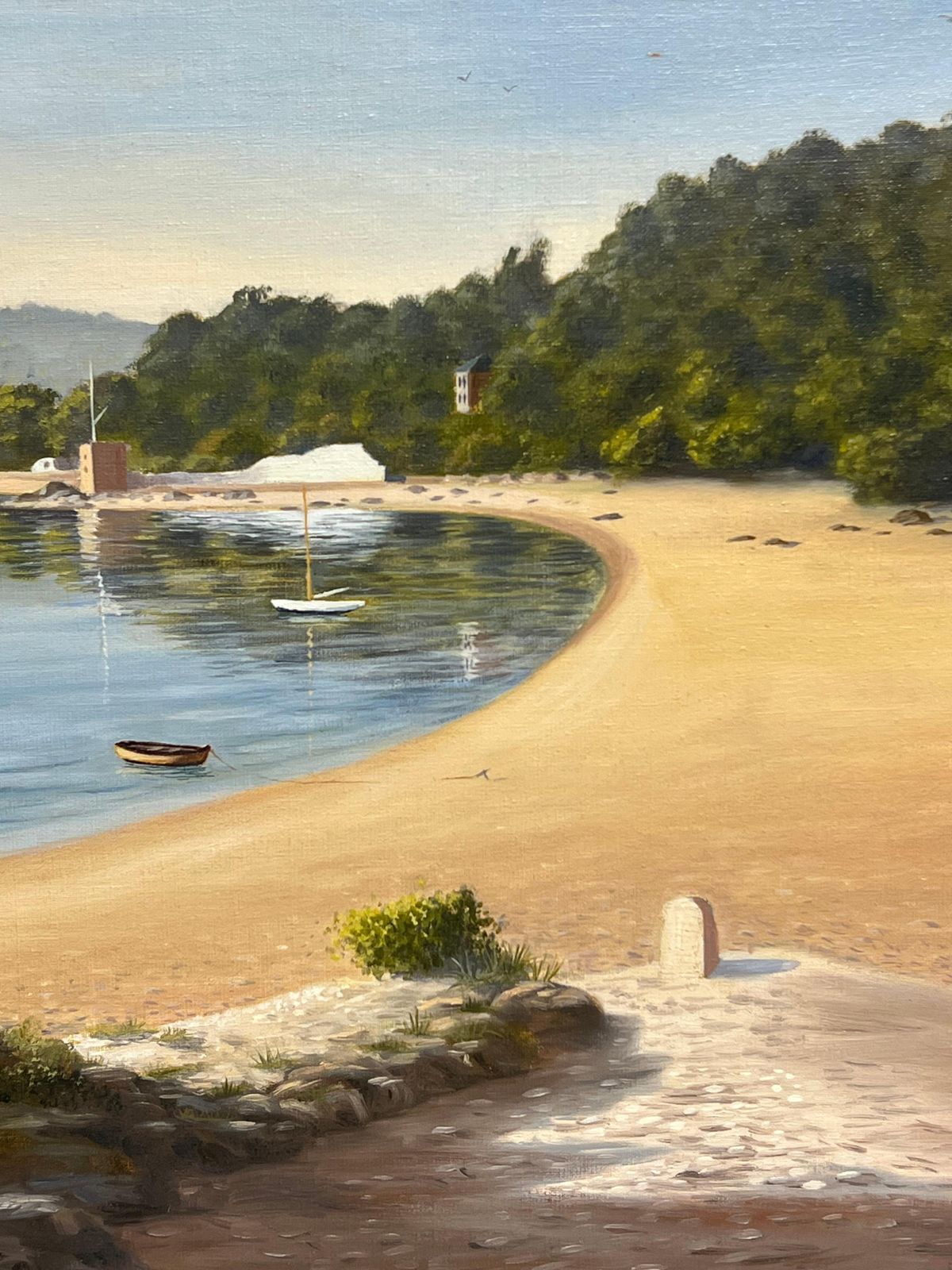 Frederick Chaplin Smithlarge British Coastal Sandy Beach Signed Oil Painting Listed Artist1953 photo for sale