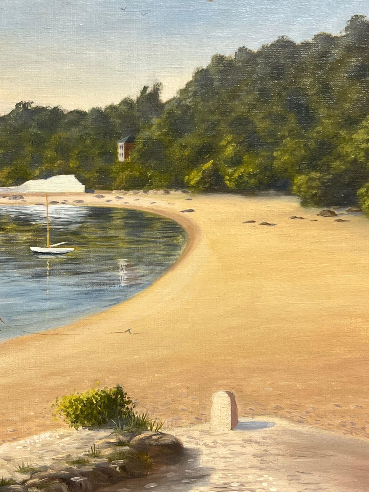 Frederick Chaplin Smithlarge British Coastal Sandy Beach Signed Oil Painting Listed Artist1953 photo buy