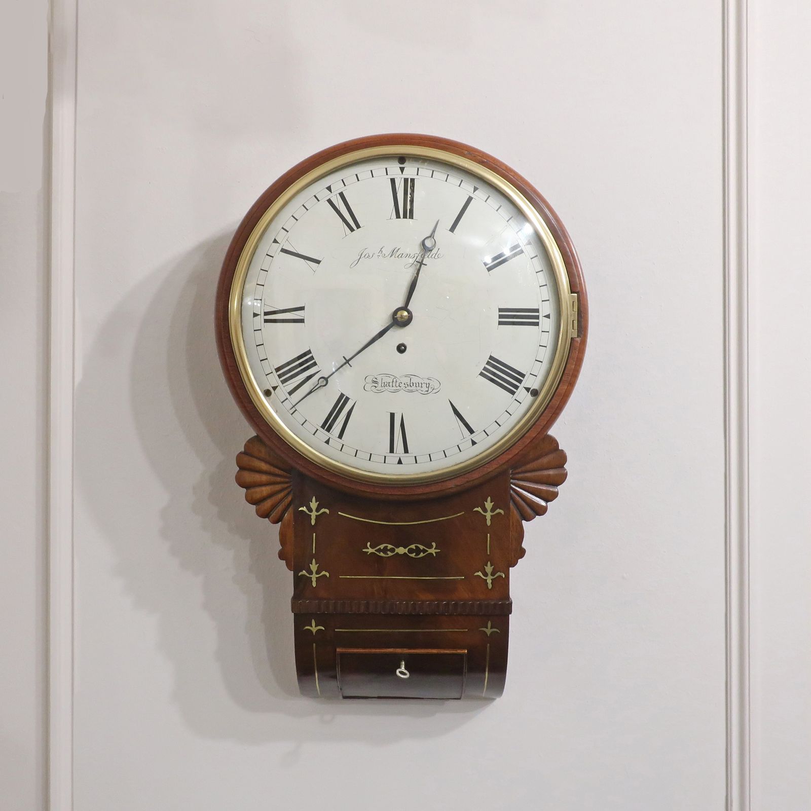 Victorian Drop Dial Wall Clock By Joseph Mansfield Of Shaftesbury