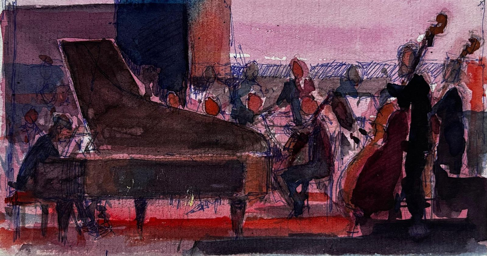 Pierre Neveuconcert Hall Pianist With Orchestra Grand Piano Musicians Performance Scene