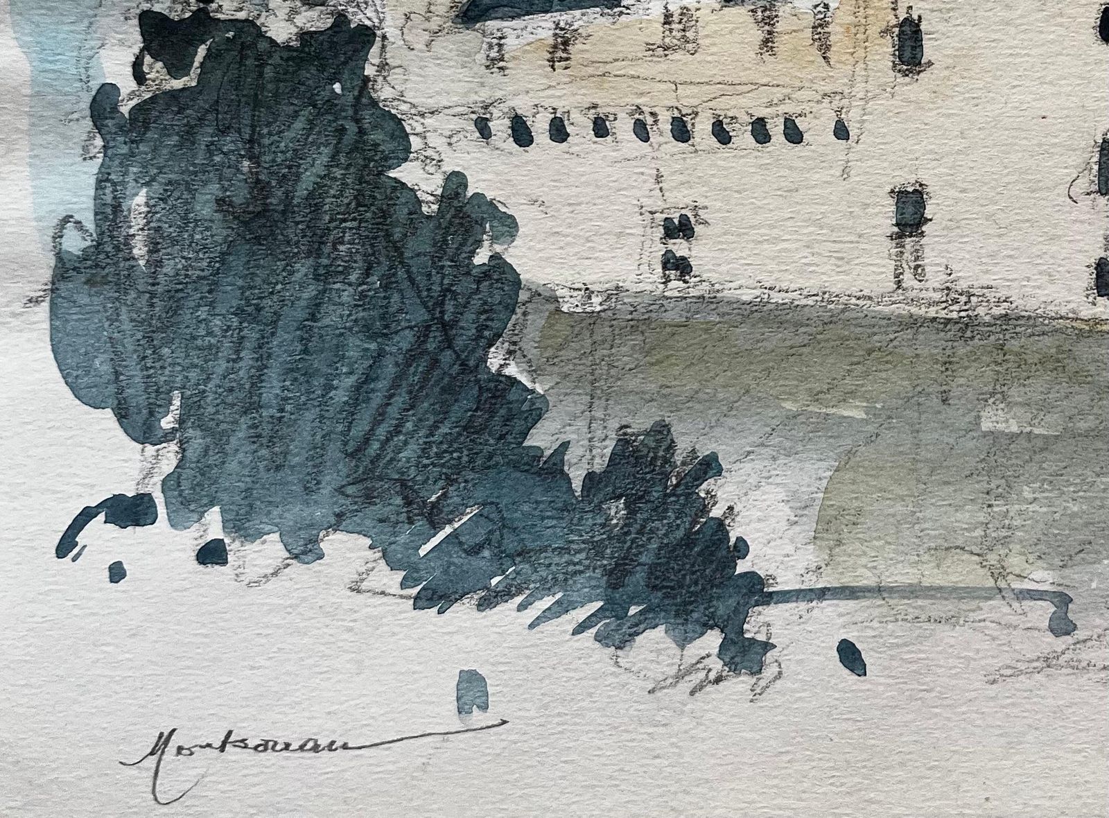 Pierre Neveuchateau De Montsoreau Loire Valley French Castle Watercolor Landscape Artwork photo buy