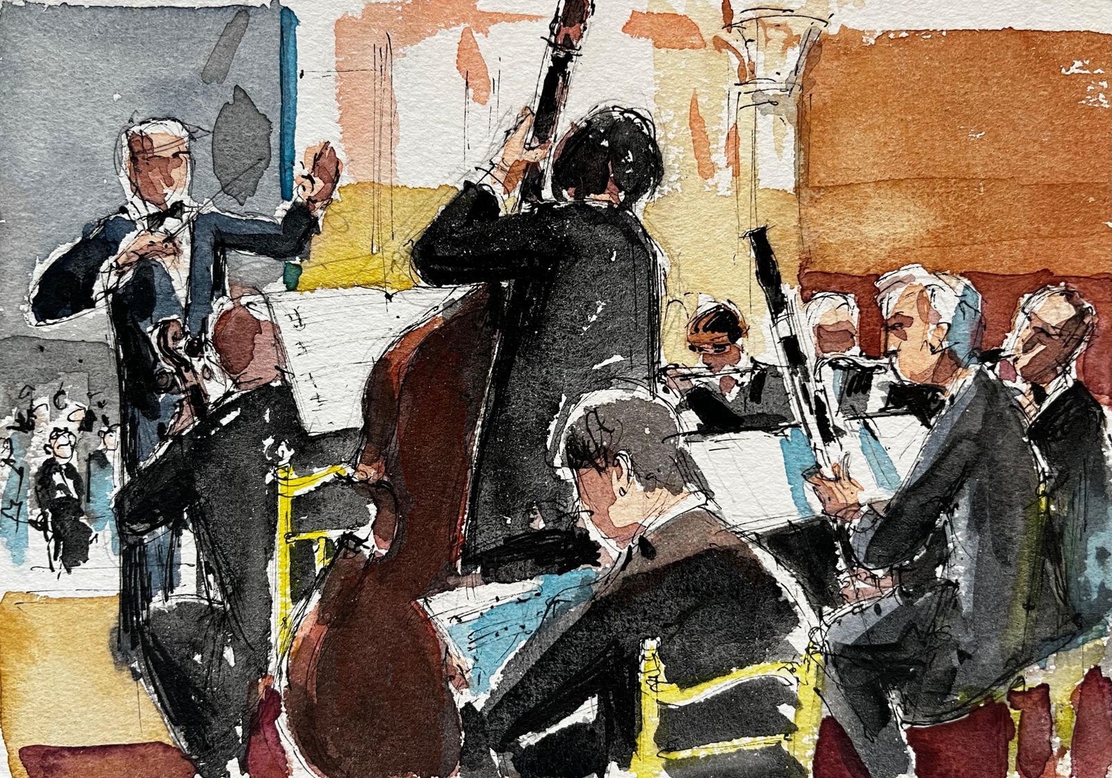 Pierre Neveuorchestra Rehearsal With Conductor And Musicians Classical Music Ensemble