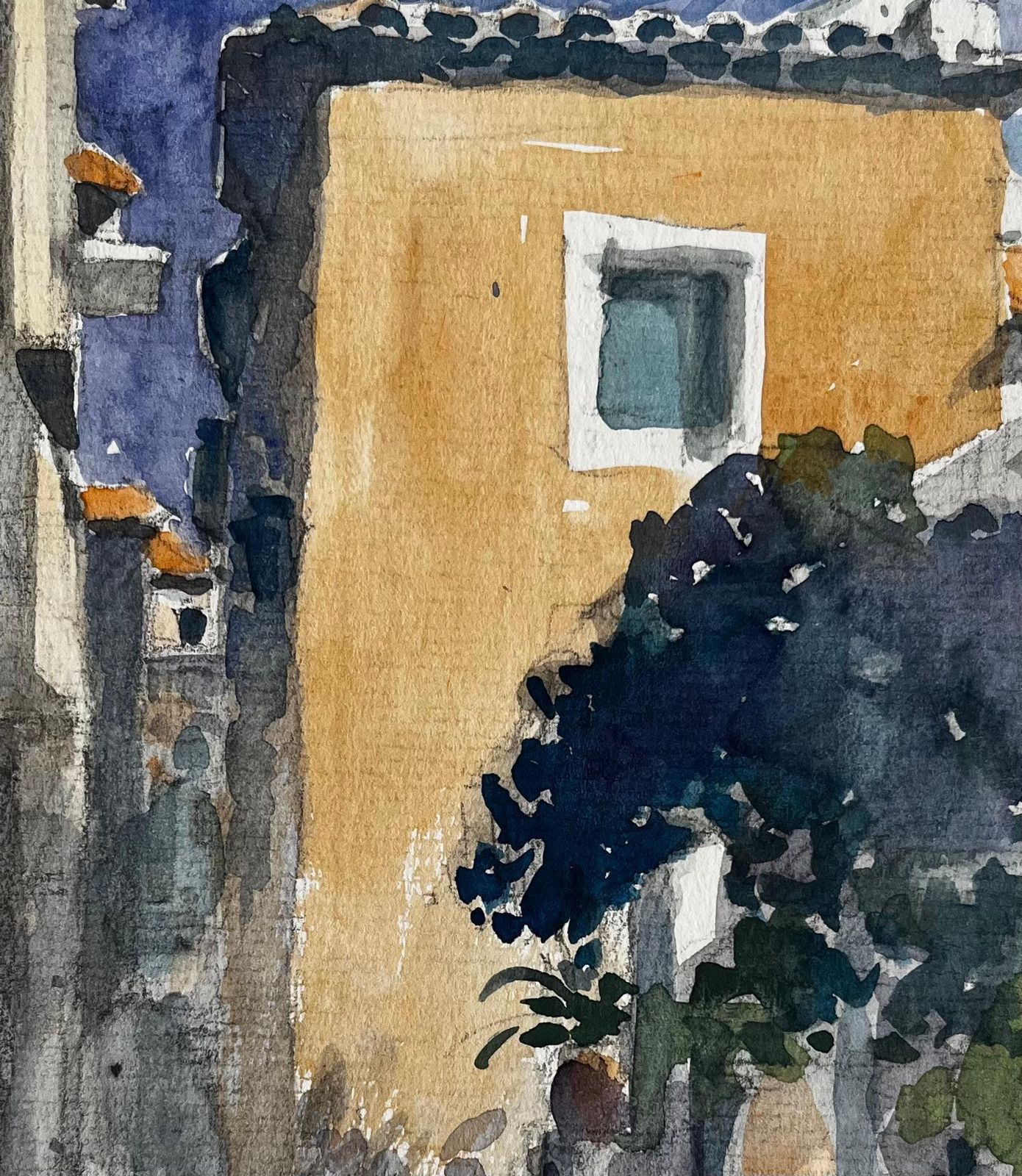 Pierre Neveusunlit Provence Street With Ochre House And Shaded Alley French Village Scene photo buy