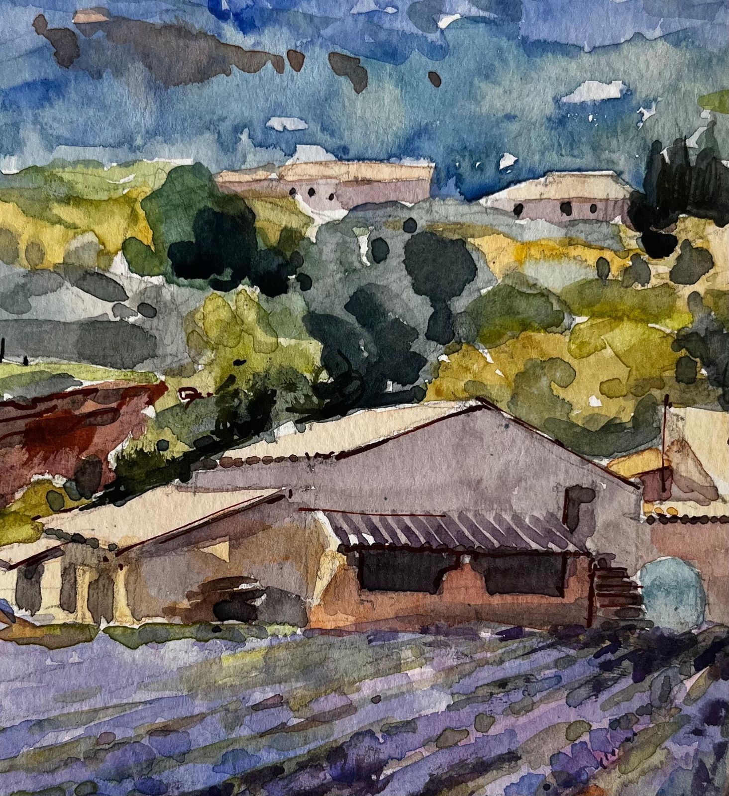Pierre Neveuprovence Lavender Fields With Farmhouse And Distant Hills French Landscape photo buy