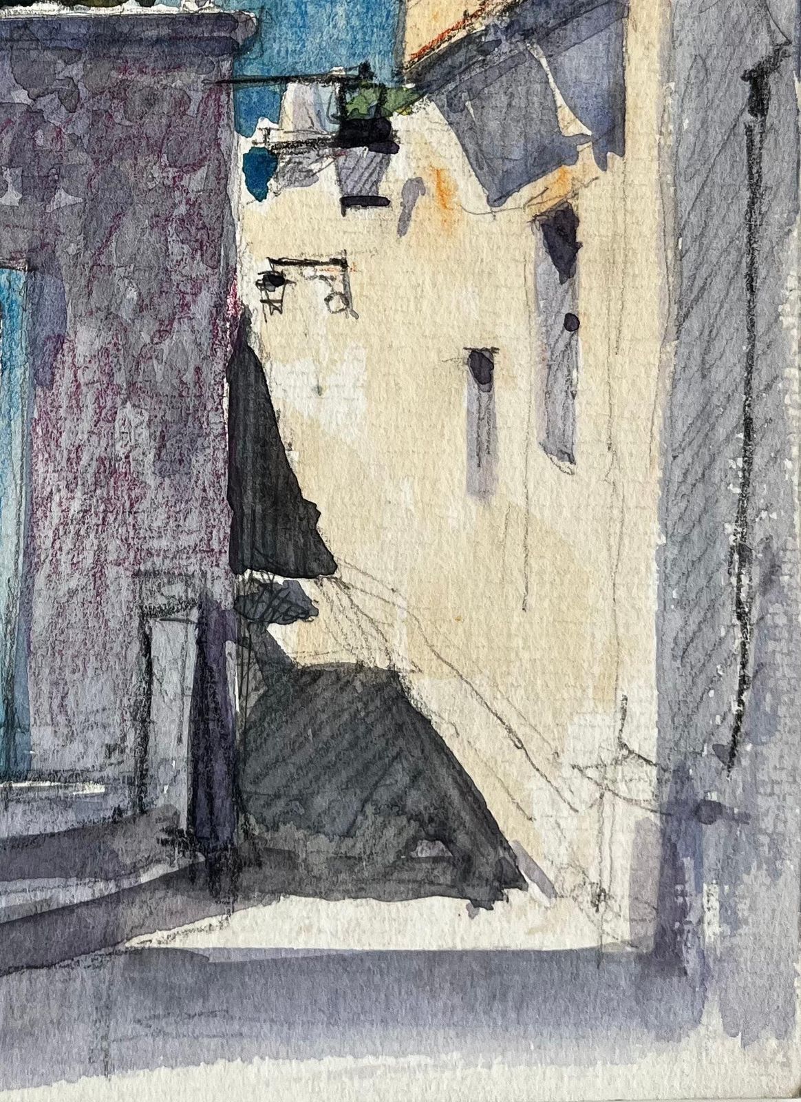 Pierre Neveusunlit Mediterranean Alley With Blue Door And Shadowed Walls French Village photo Art