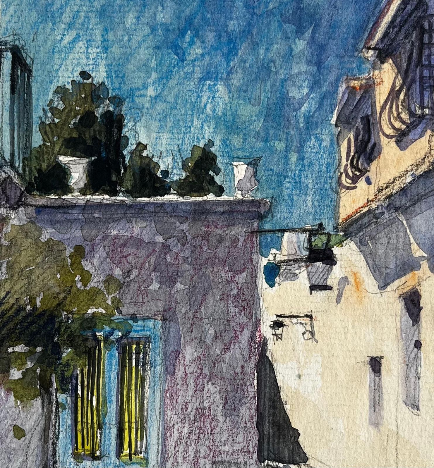 Pierre Neveusunlit Mediterranean Alley With Blue Door And Shadowed Walls French Village photo buy
