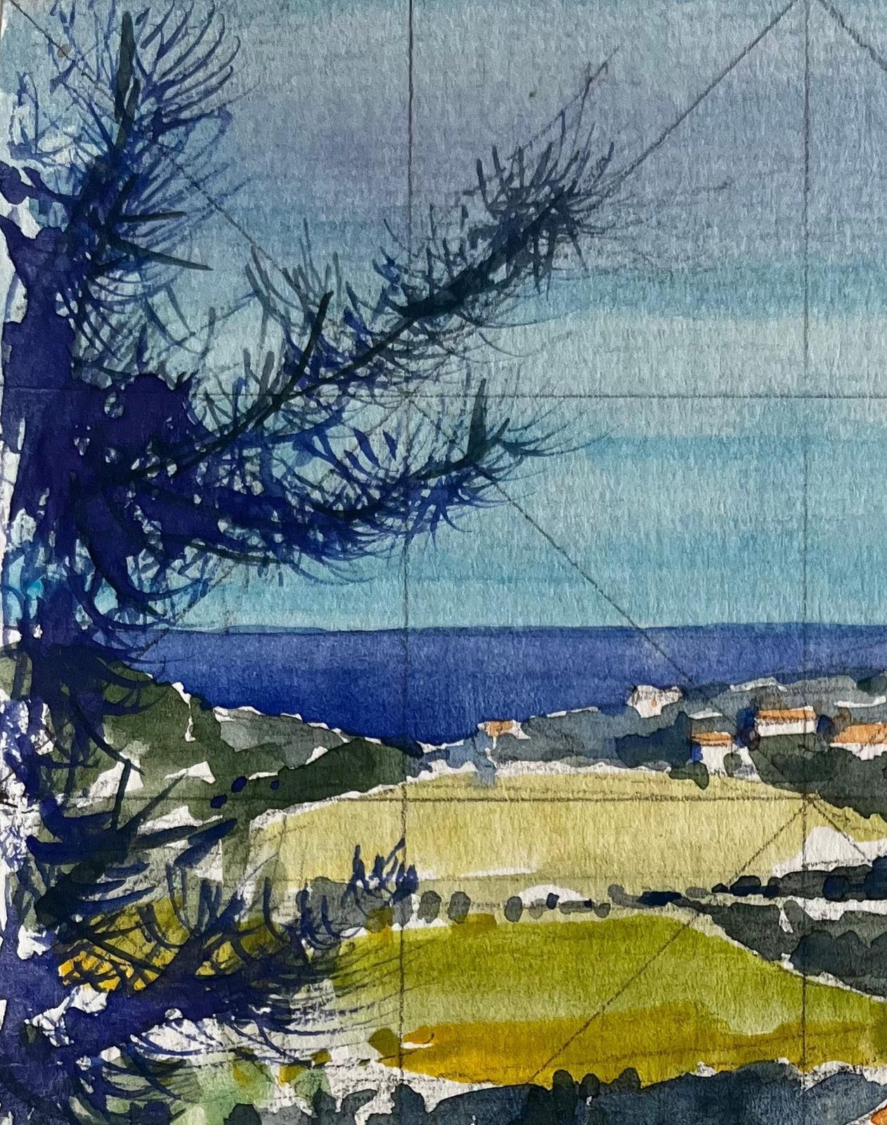 Pierre Neveuchateauneuf Landscape Hillside View French Vineyards Sea Horizon And Village photo 515.0