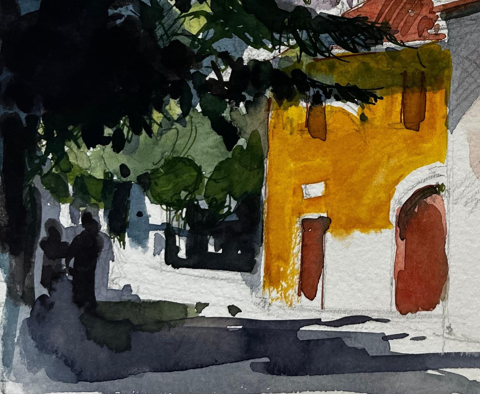 Pierre Neveufrench Countryside Houses Cypress Trees Mountain View And Sunlit Street photo buy