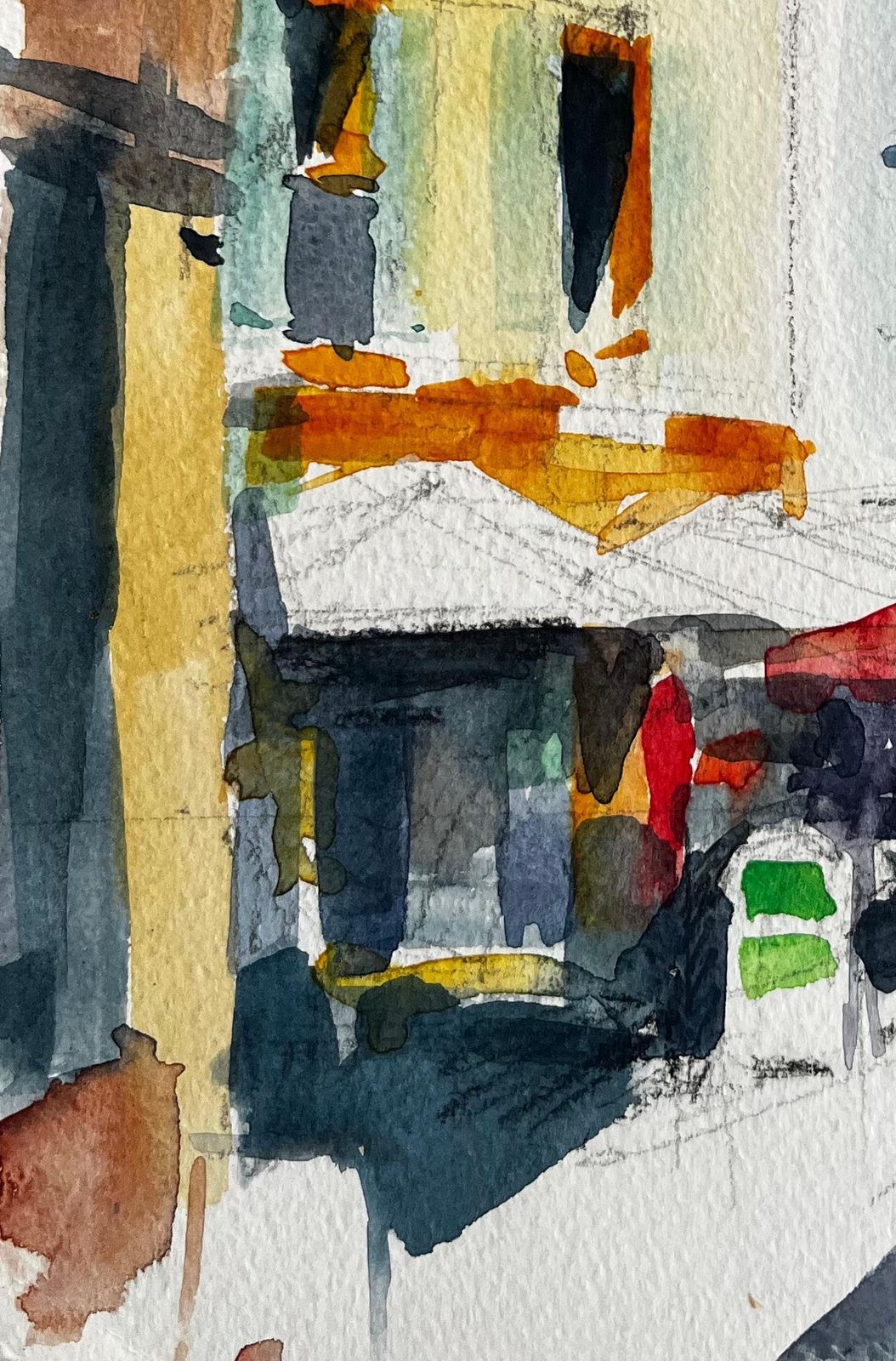 Pierre Neveufrench Street Café Colourful Facades Sunlit Terrace And Market Awnings photo 470.0