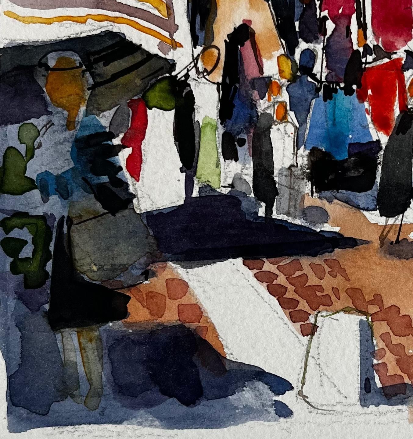 Pierre Neveufrench Street Market Scene Colourful Figures Stalls And Sunlit Architecture photo Art