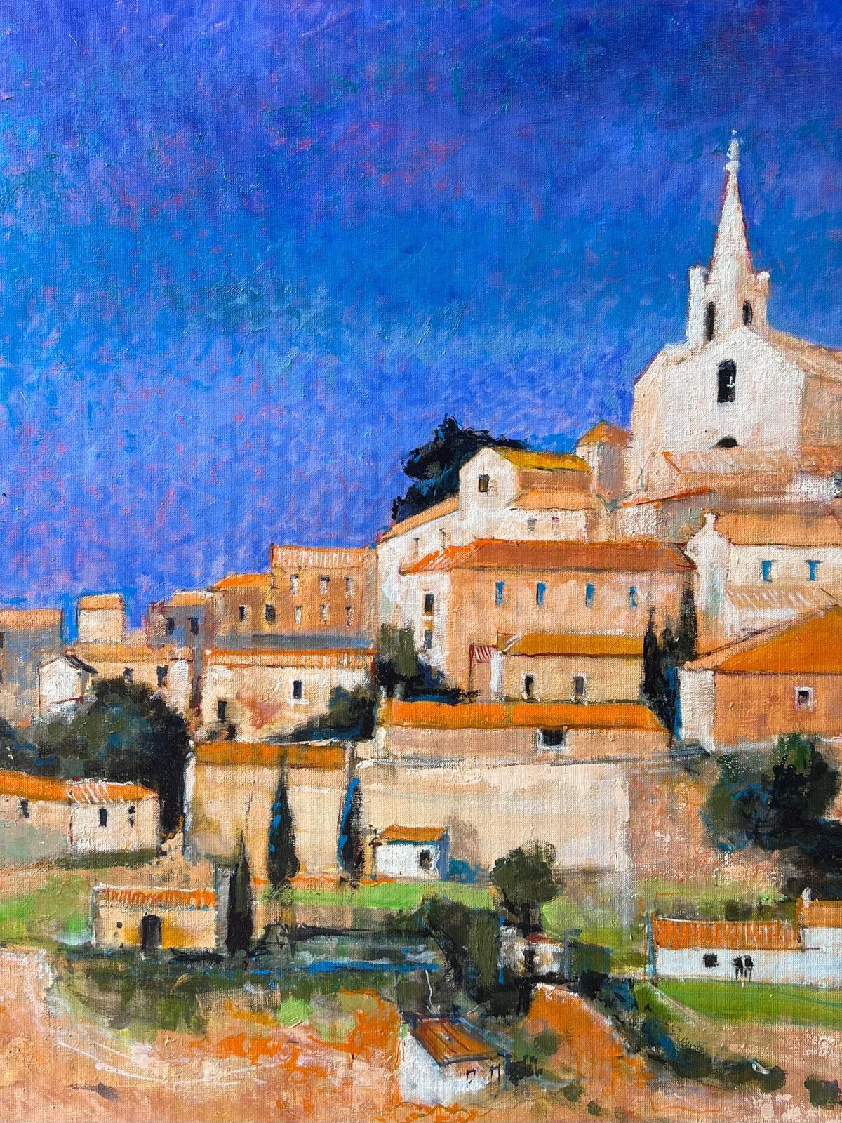 Pierre Neveuhuge French Contemporary Oil Painting Bonnieux Luberon Provence Village photo for sale