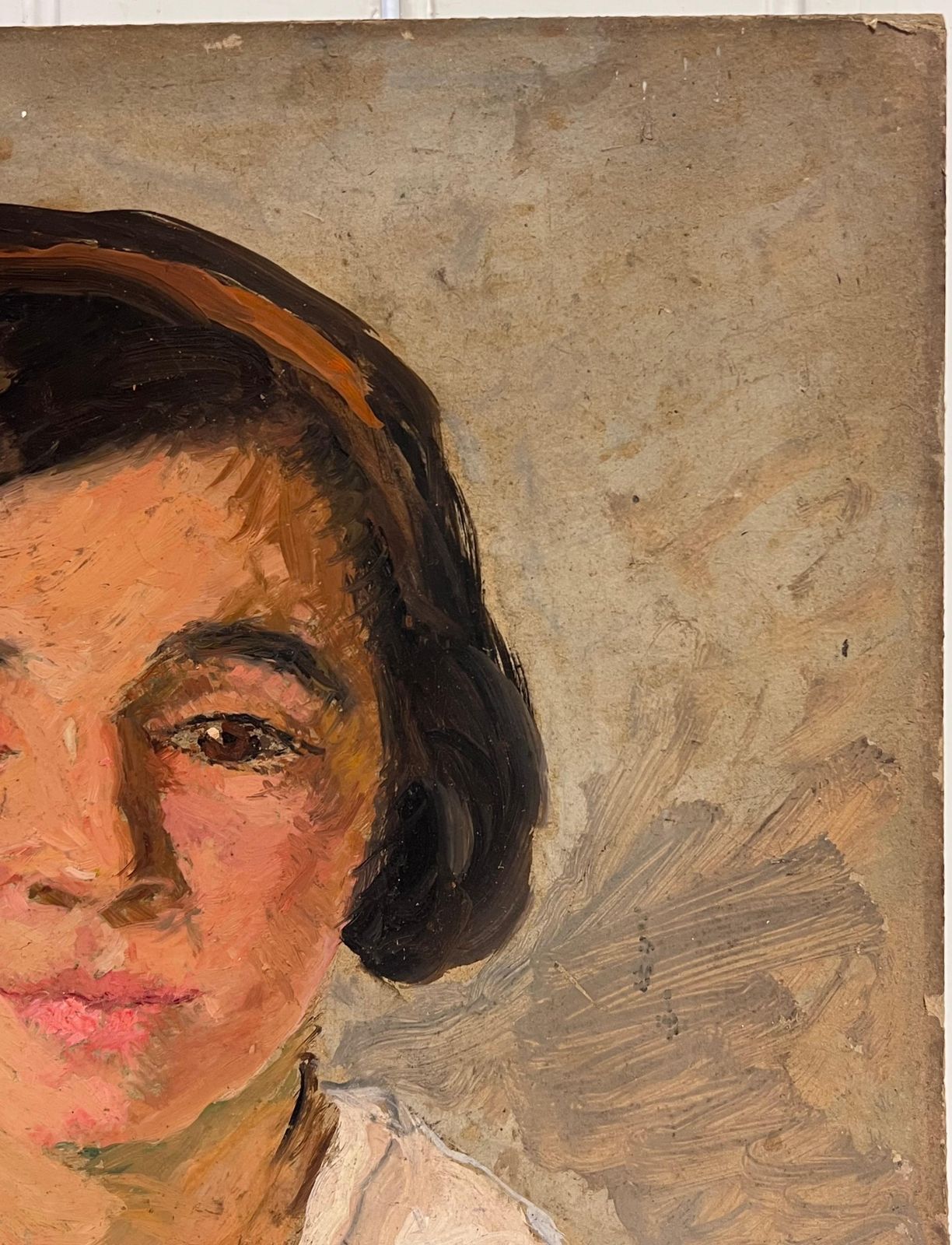 Suzanne Dinkes1930's French Signed Oil Painting Head & Shoulders Portrait Young Lady1930's photo Art
