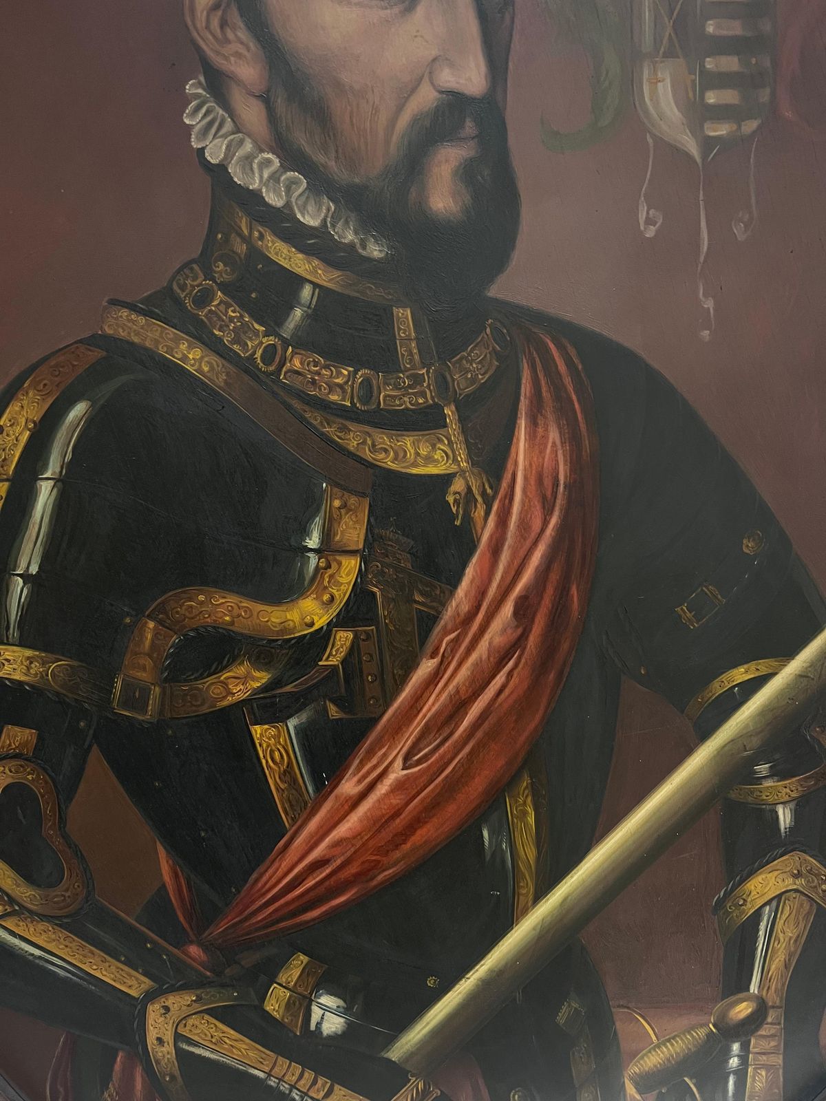 Spanish Antiquehuge Antique Oil Painting Portrait Fernando álvarez De Toledo 3rd Duke Of Alba photo vinterior