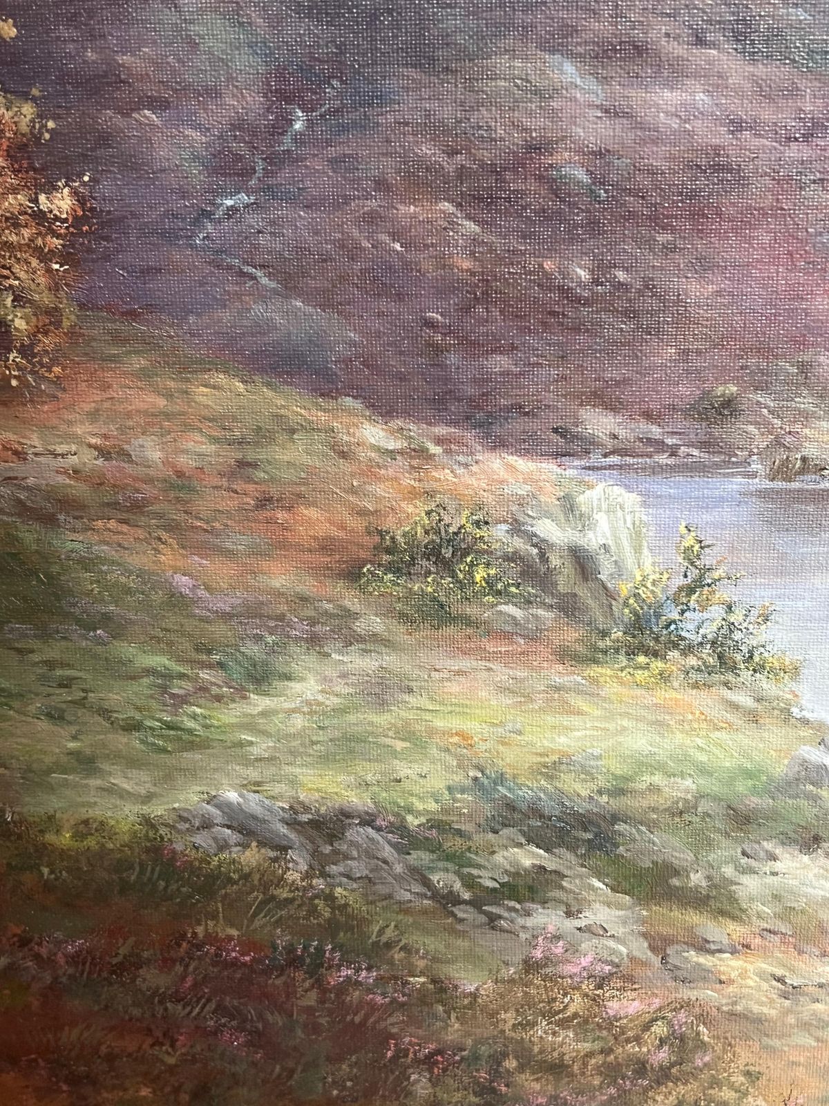 Prudence Turnerhuge Scottish Oil Painting Stags In Mountainous Autumn Landscape Signed Framedc. 1970's photo buy