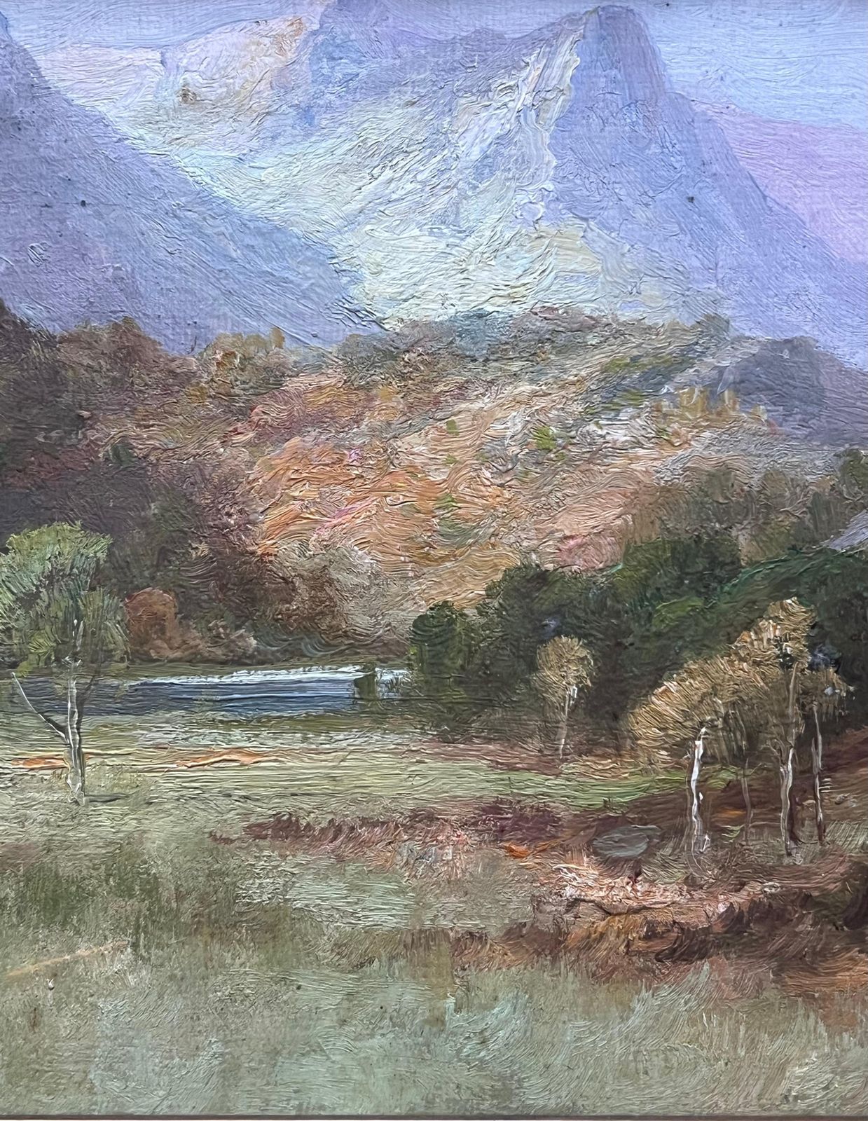 Frank T Carterantique Scottish Highlands Landscape Signed Oil Painting Gilt Frame photo Art