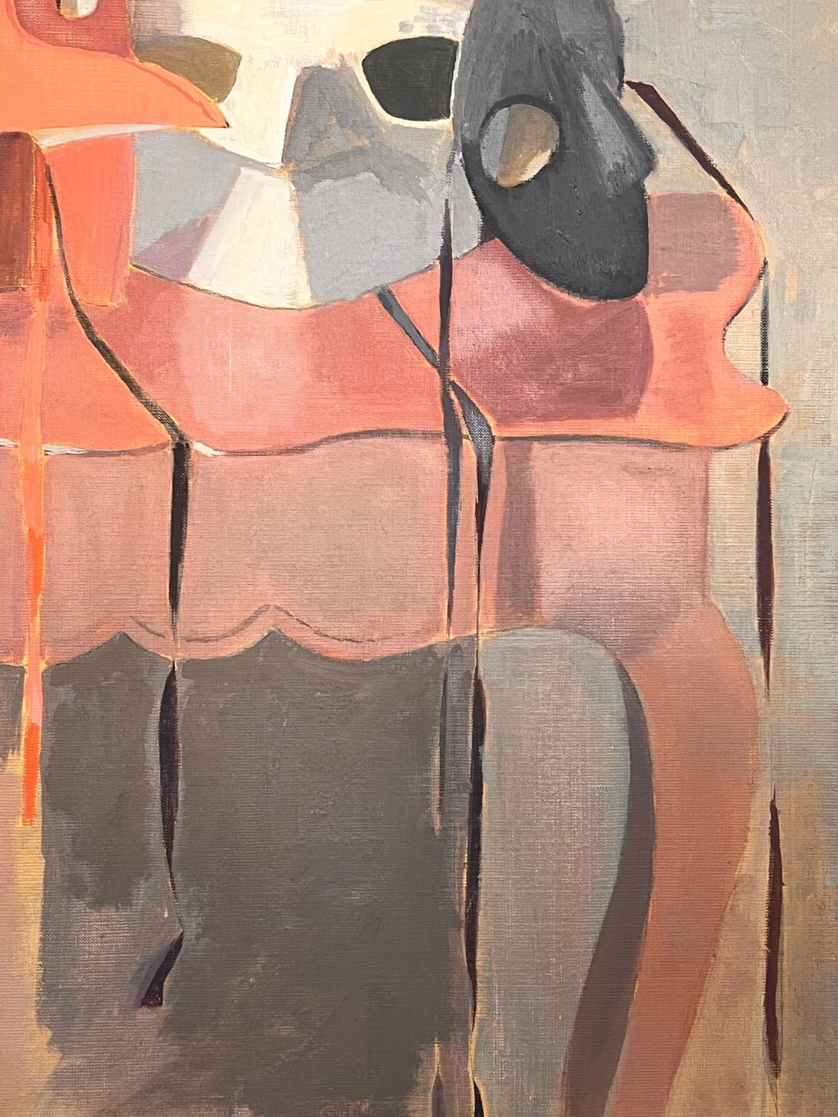 Laure Noetzin Azam (French 1929 2024)20th Century French Modernist Oil Painting Venetian Masks Still Life photo 695.0