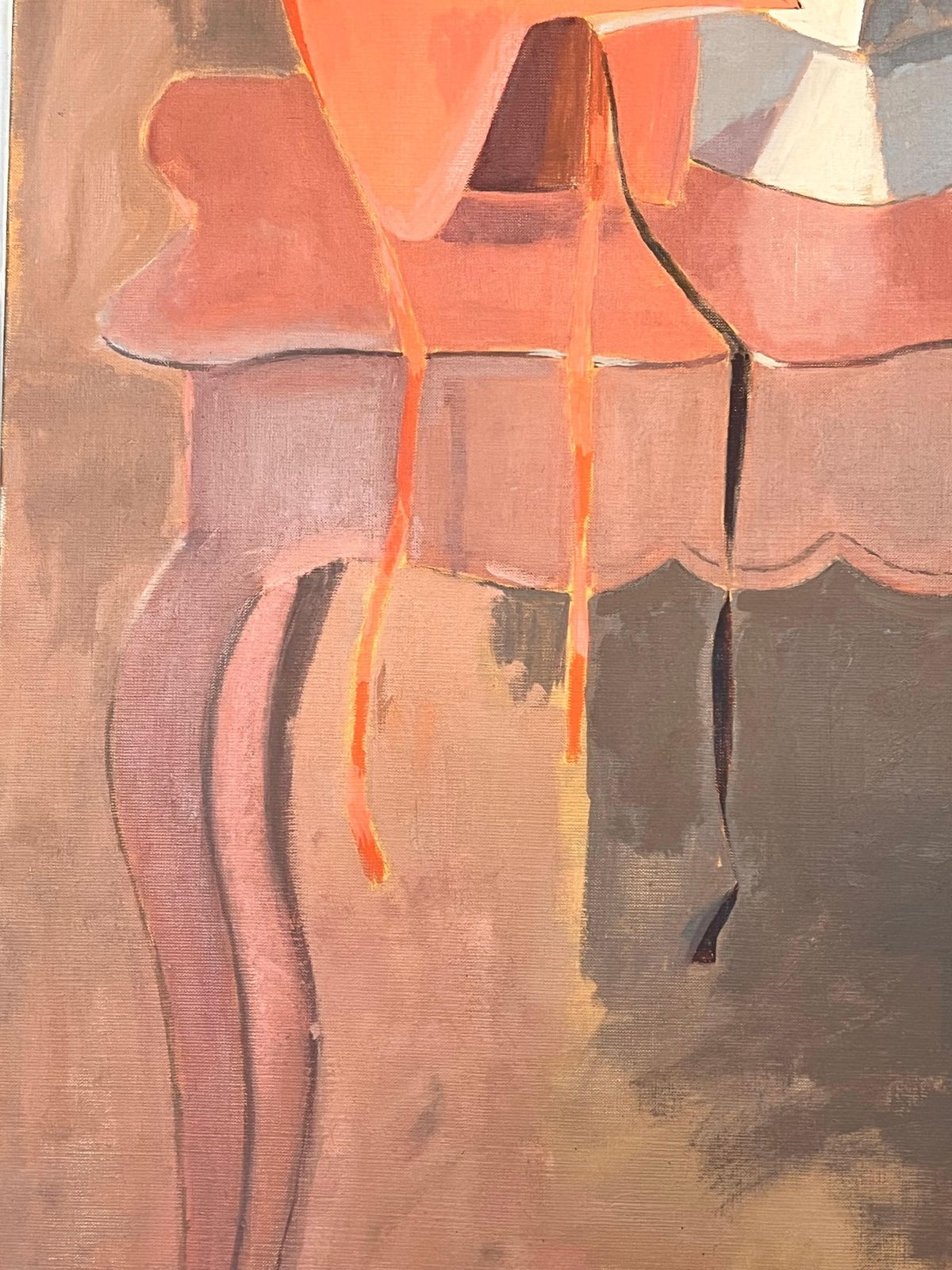 Laure Noetzin Azam (French 1929 2024)20th Century French Modernist Oil Painting Venetian Masks Still Life photo vinterior