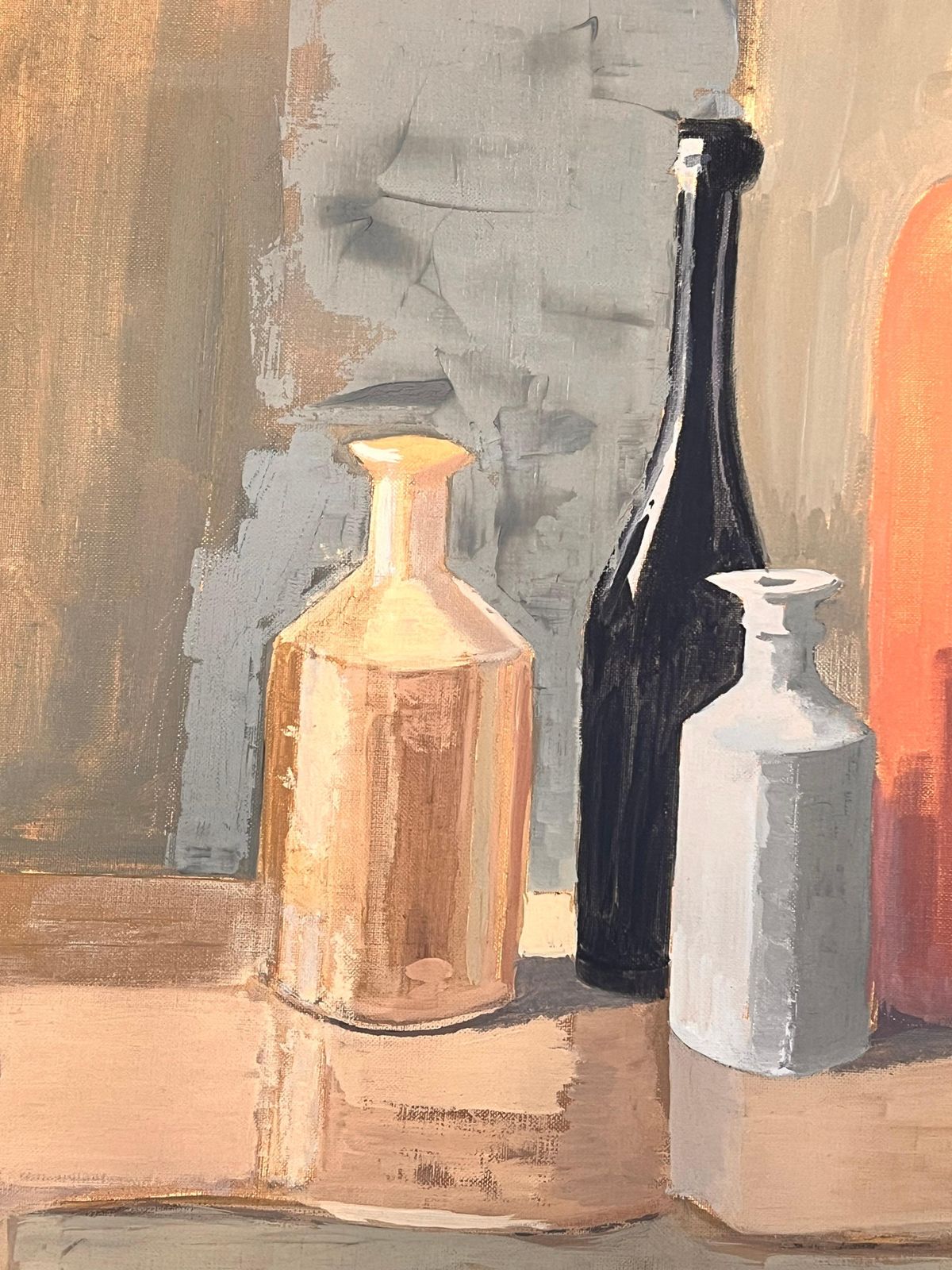 Laure Noetzin Azam (French 1929 2024)fine 20th Century French Modernist Oil Painting Still Life Bottles & Vases photo Art