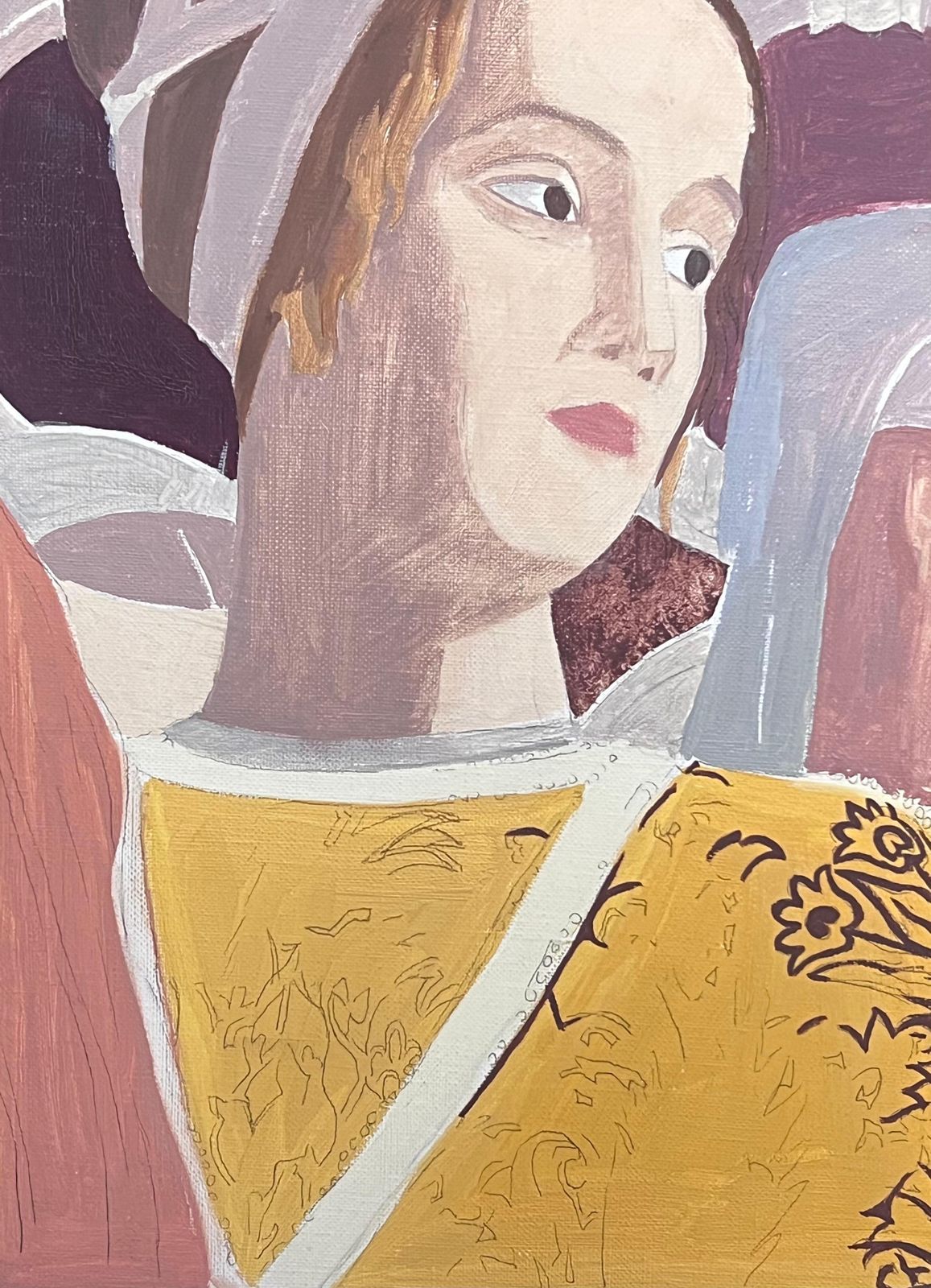 Laure Noetzin Azam (French 1929 2024)fine 20th Century French Modernist Oil Painting Young & Old Nuns Portraits photo vinterior