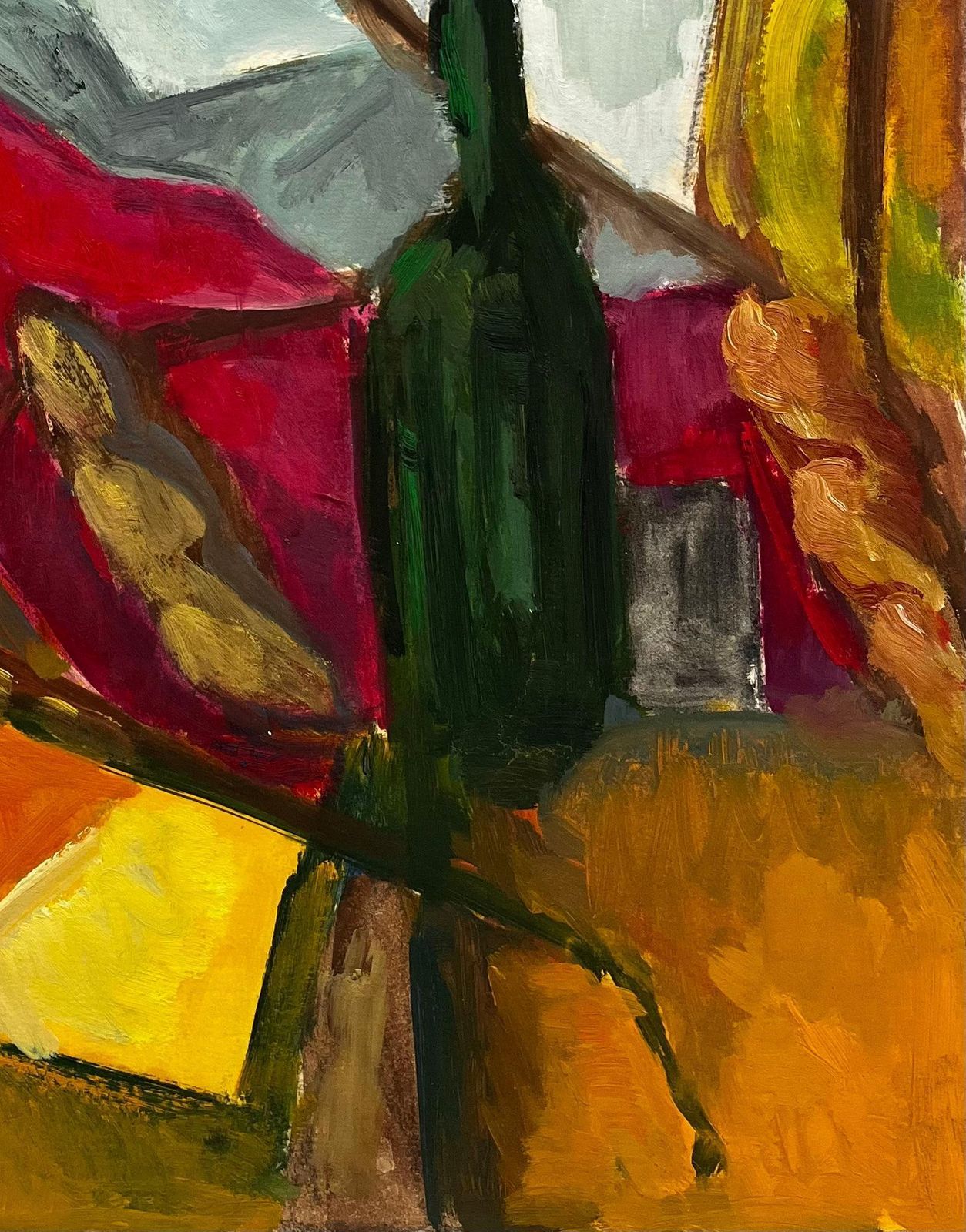 Guy Nicod Green Bottle Abstract Draped Fabrics Bold Colour Modernist Still Life French Art photo furniture