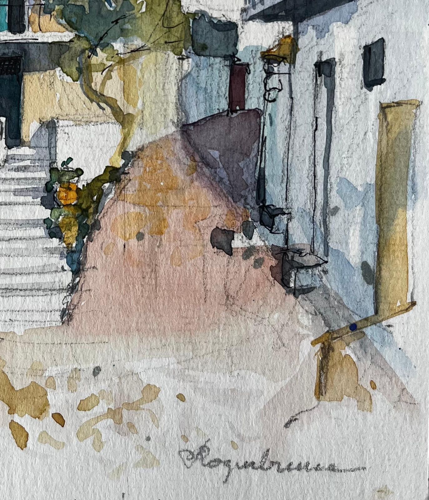Pierre Neveuroquebrune Cap Martin Mediterranean Houses Terracotta Roofs Sunlit Street photo 571.0