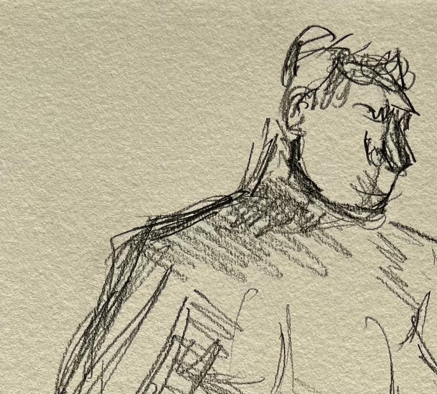 Minty Ramseyseated Nude Male Figure Sketch In Pencil On Paper2025 photo for sale