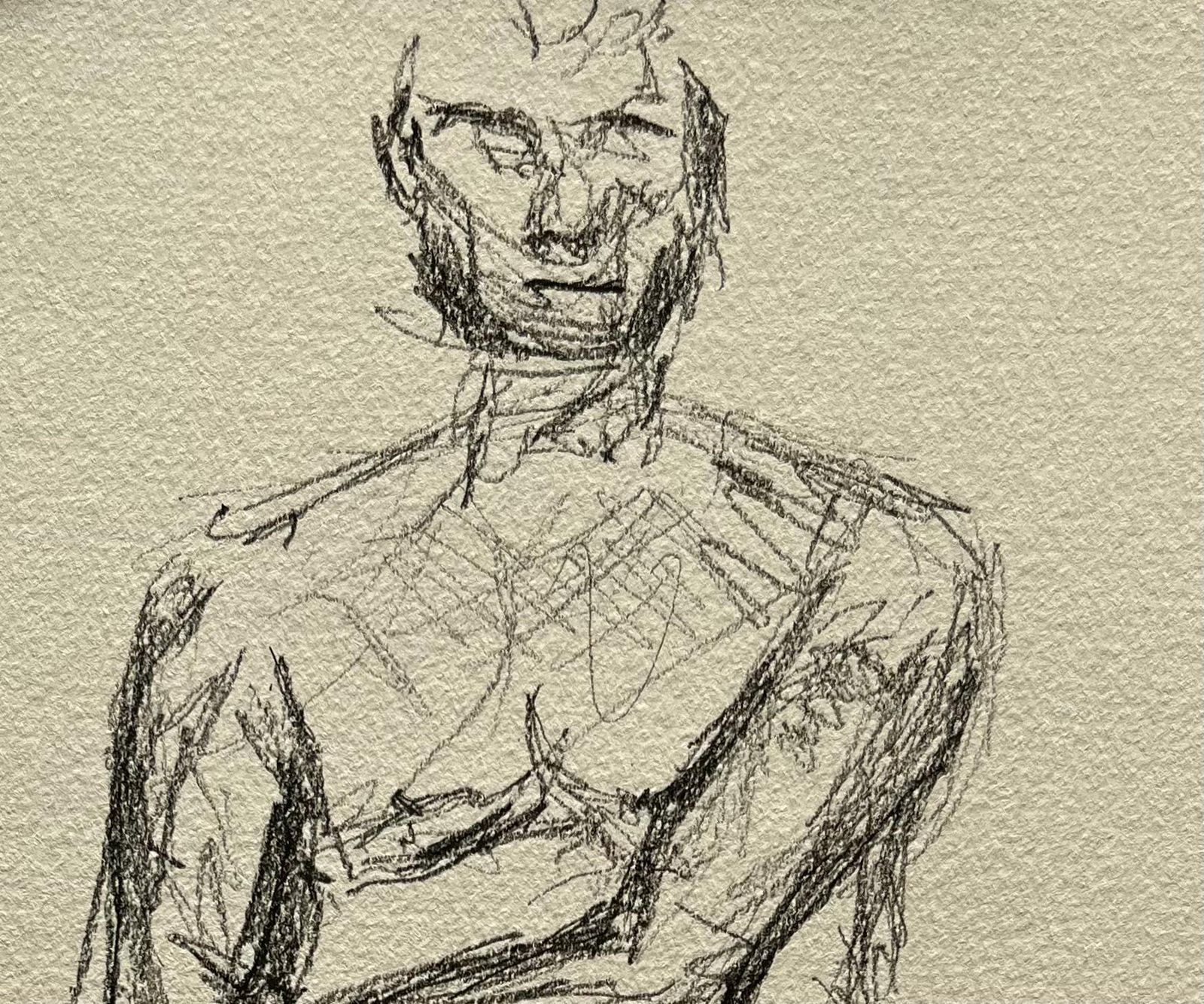Minty Ramseystanding Nude Male Figure Sketch In Pencil On Paper2025 photo for sale