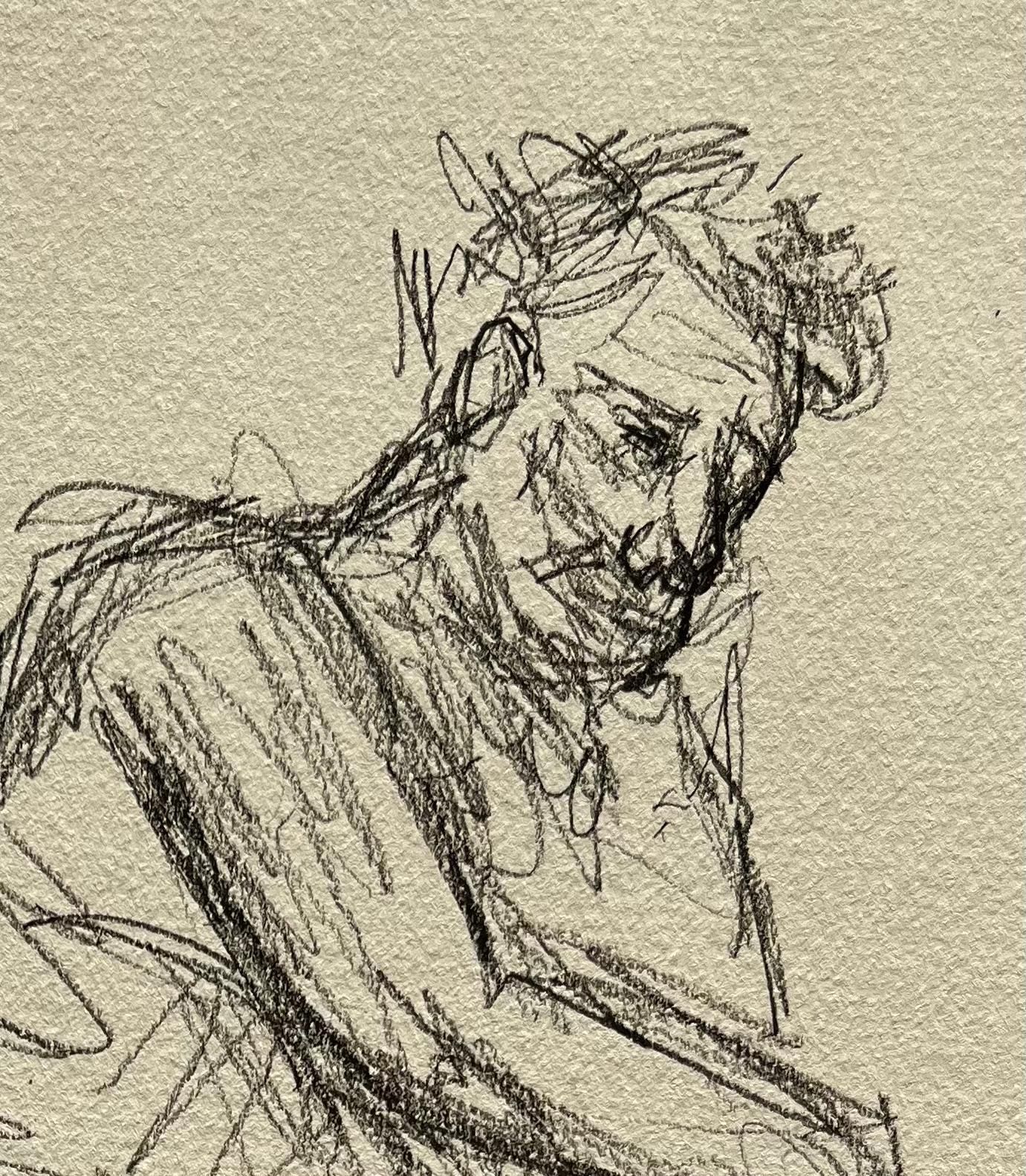 Minty Ramseyreclining Nude Male Figure Sketch In Pencil On Paper2025 photo for sale