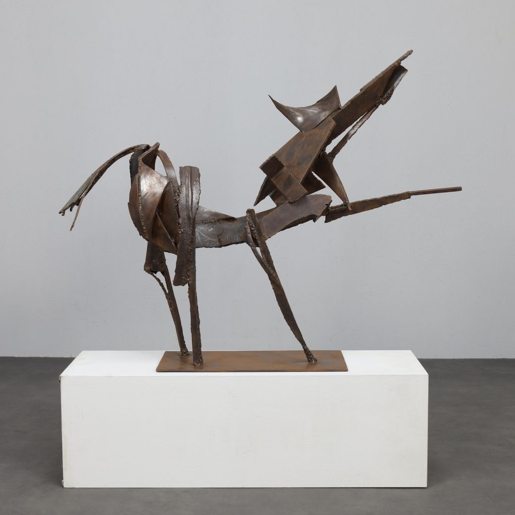Sculpture Of Iron Horse By Raphael Saintenoy, Europe 1960s