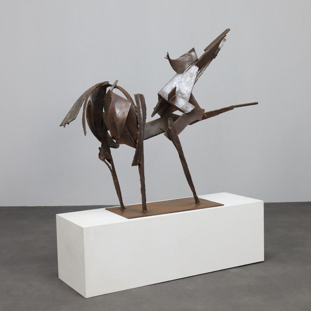 Sculpture Of Iron Horse By Raphael Saintenoy, Europe 1960s photo Art