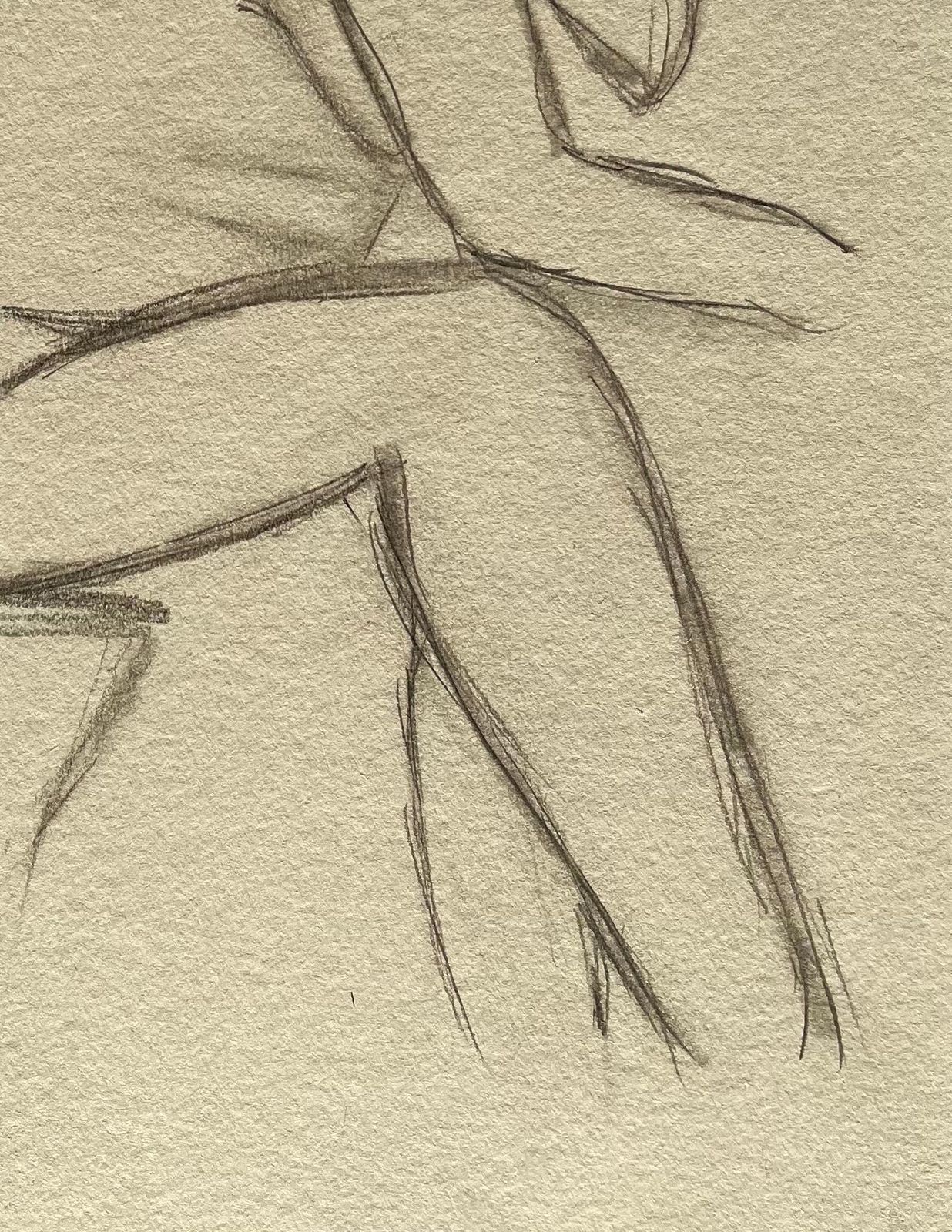 Minty Ramseyseated Nude Female Figure Minimalist Pencil Life Drawing Contemporary Gesture2025 photo Art