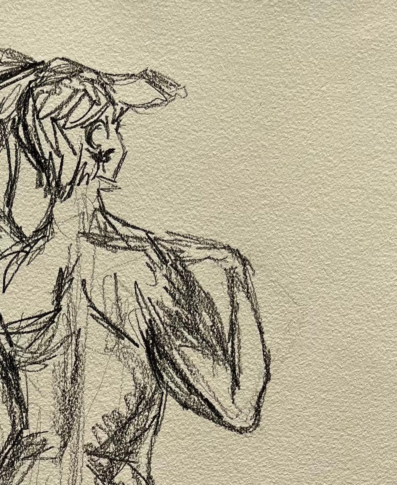 Minty Ramseystanding Back View Nude Female Figure Drawing Expressive Contemporary Study2025 photo for sale