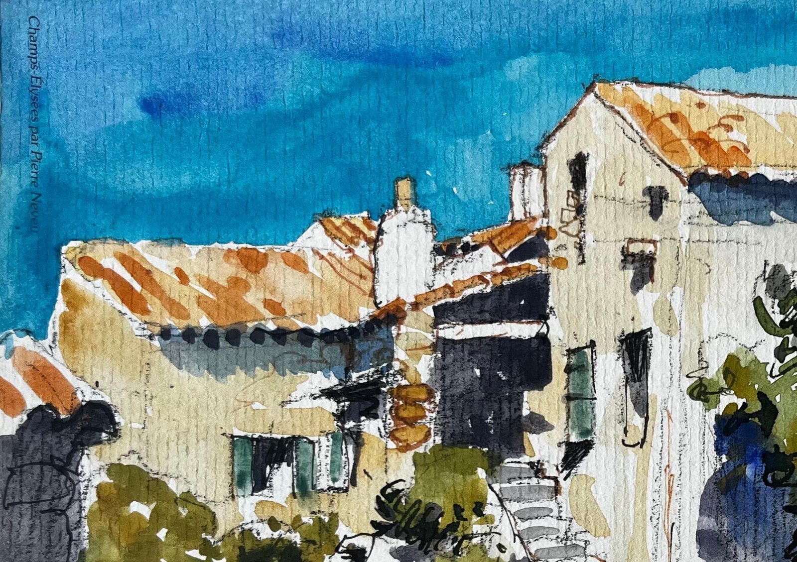 Pierre Neveuprovençal Village Houses Stone Walls Terracotta Roofs French Landscape photo Art