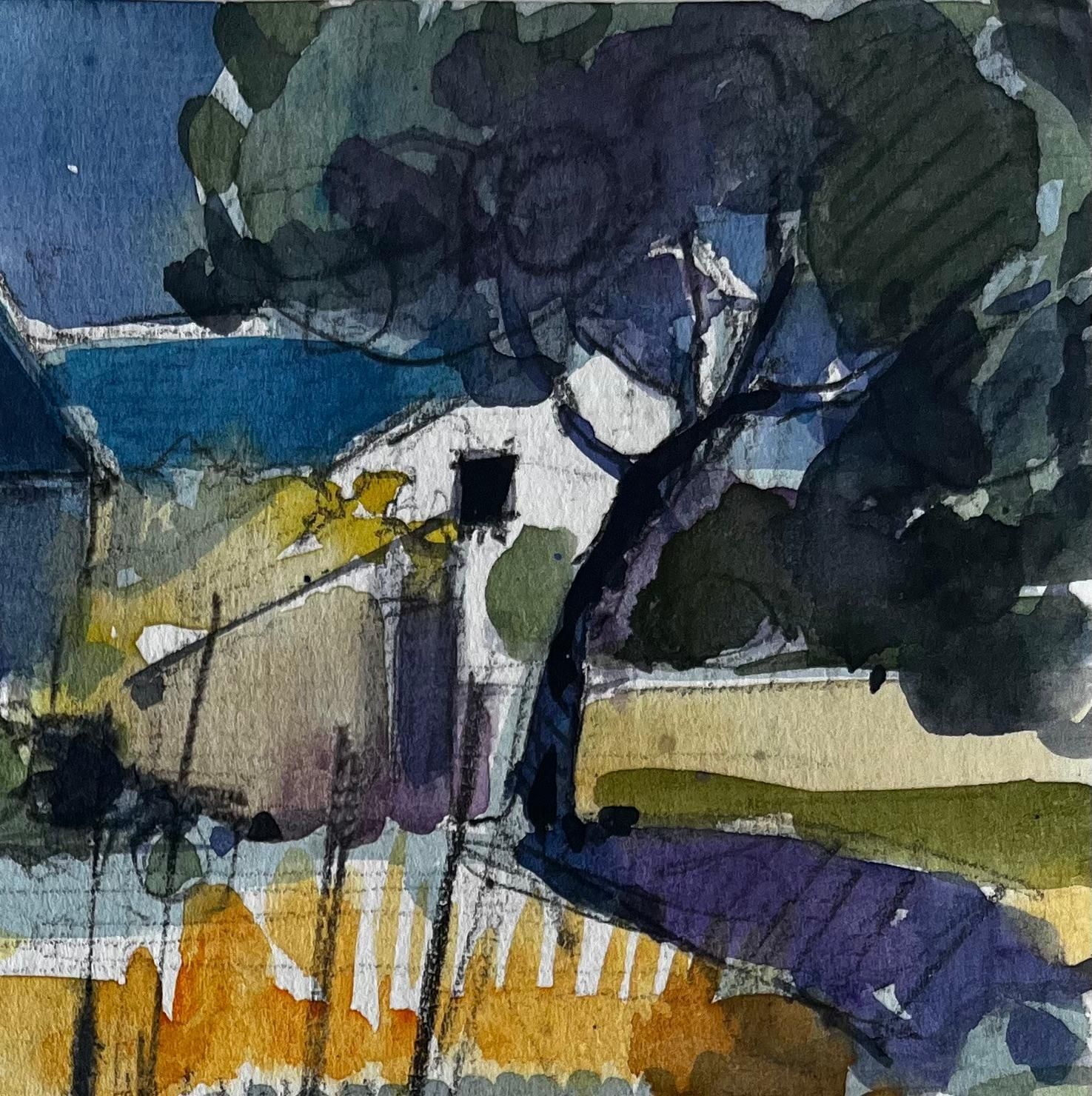Pierre Neveutreguier Brittany Harbour Boats Low Tide French Coastal Watercolor photo for sale