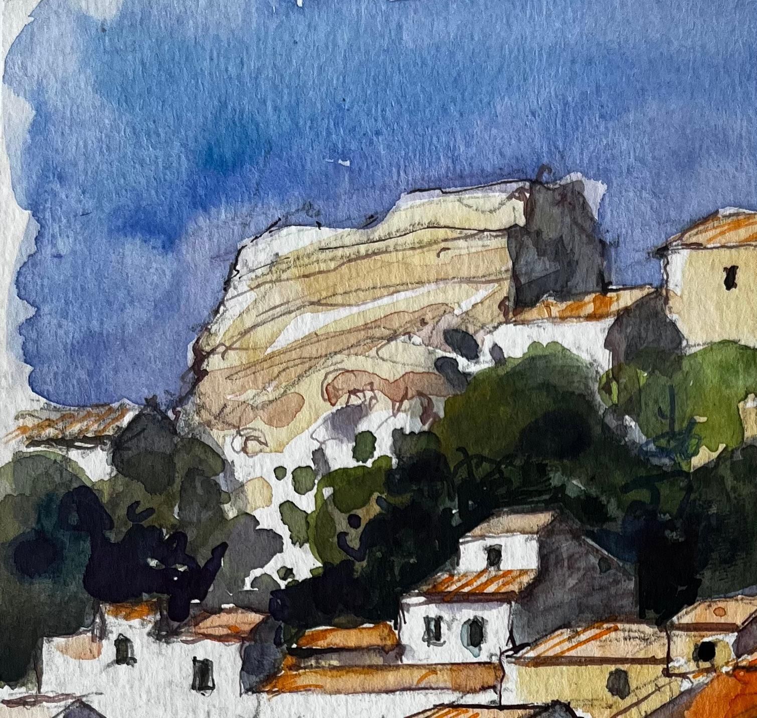 Pierre Neveuprovence Hilltop Village With Terracotta Roofs French Landscape Watercolor photo Art