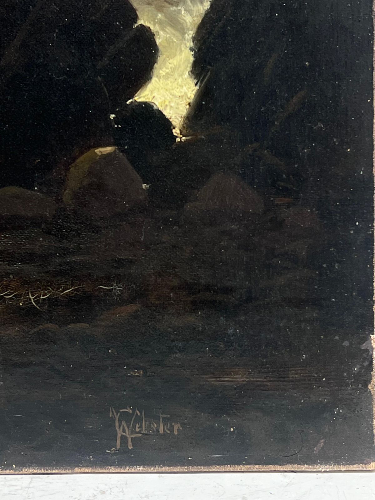 Charles Websterfine Very Large 19th Century English Marine Oil Painting Wreckers Sunset Coast1870's photo Art